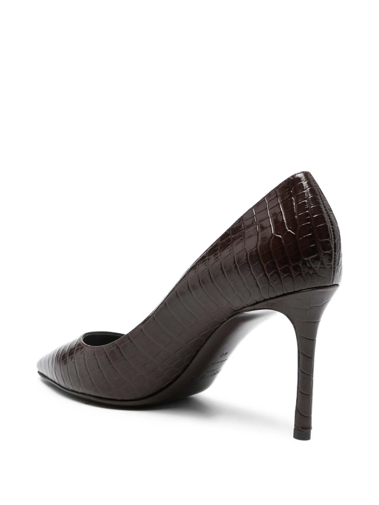 85mm leather heeled pumps