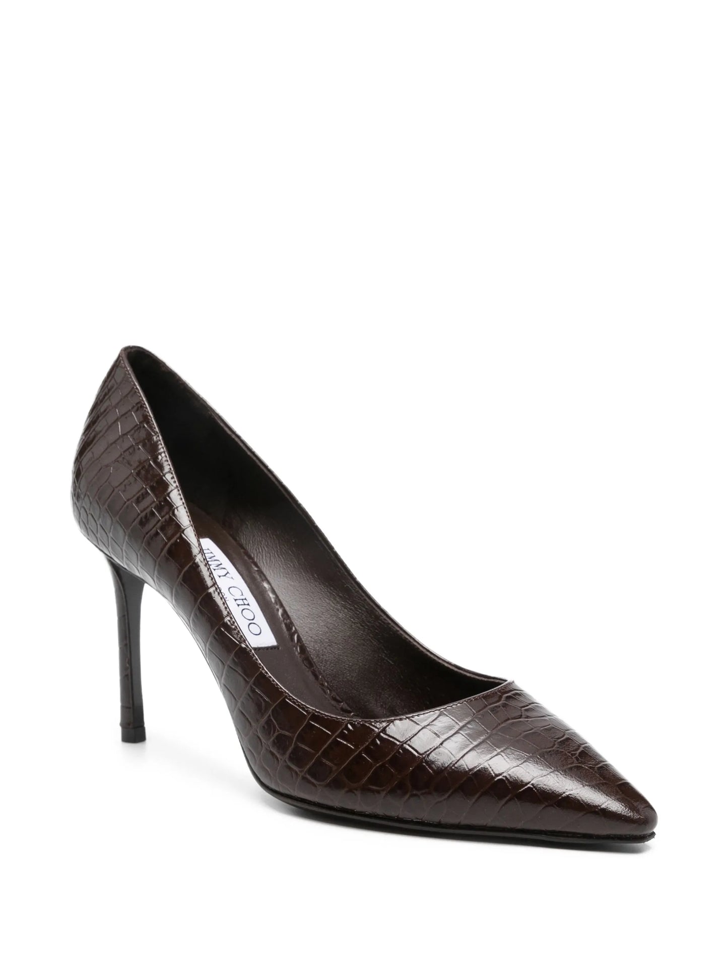85mm leather heeled pumps