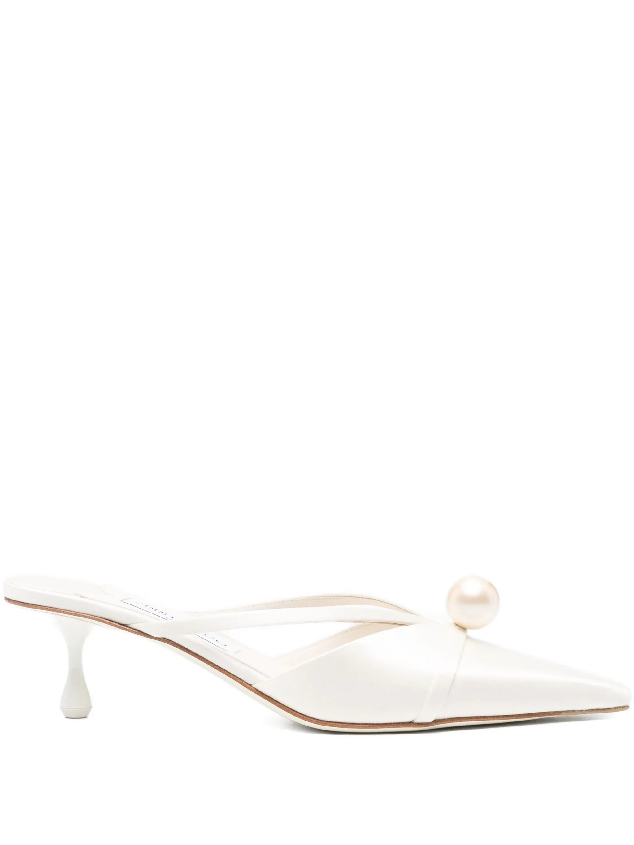 50mm pearl-embellished heeled mules