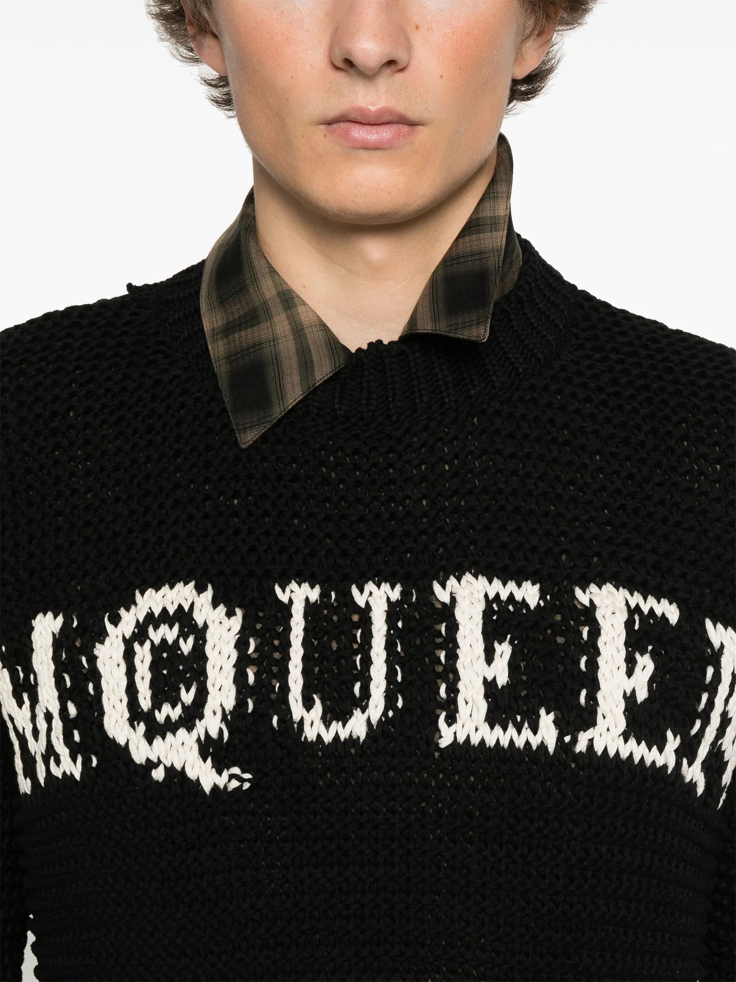 logo-intarsia sweater