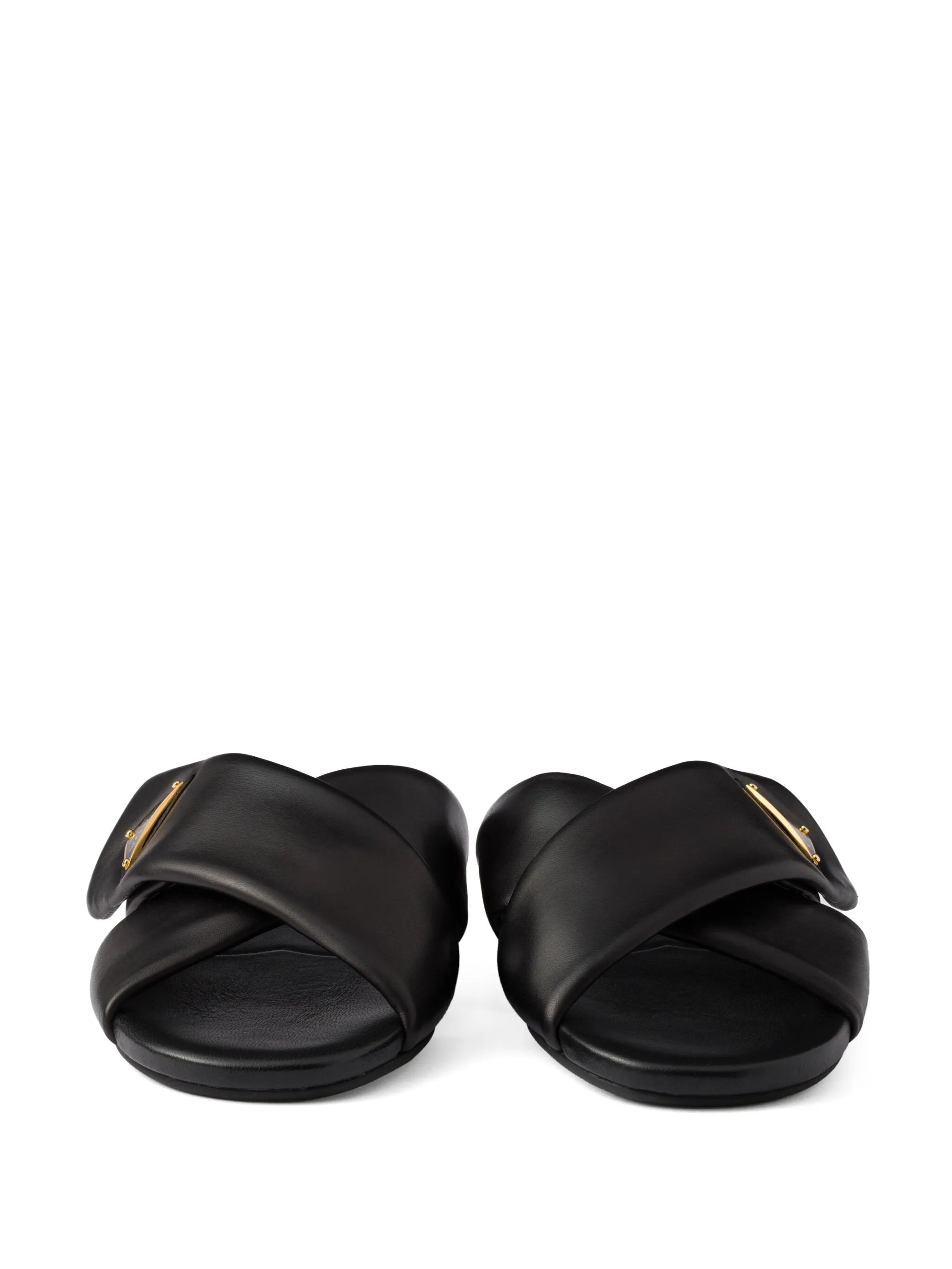 Padded nappa leather slides