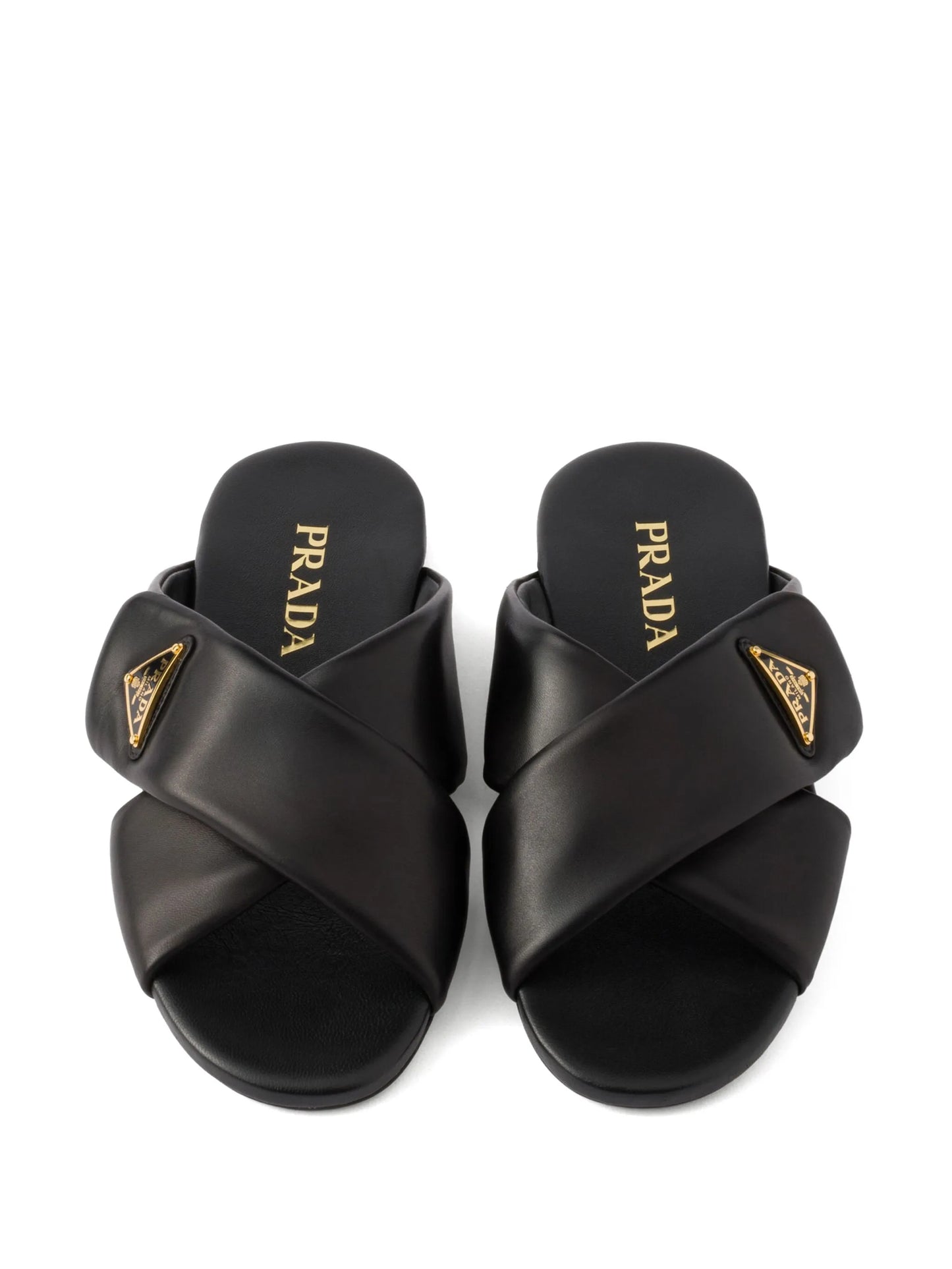 Padded nappa leather slides