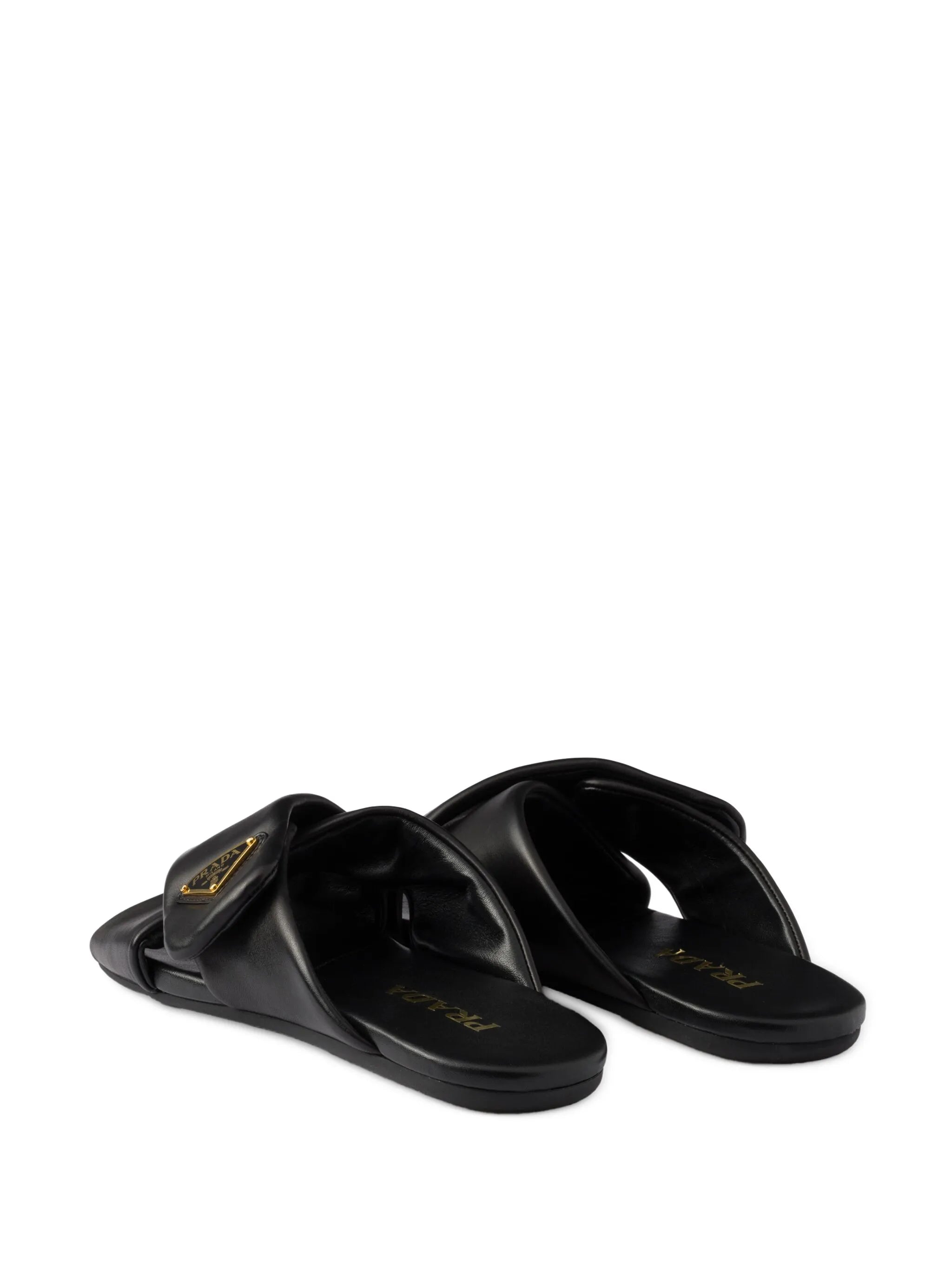 Padded nappa leather slides