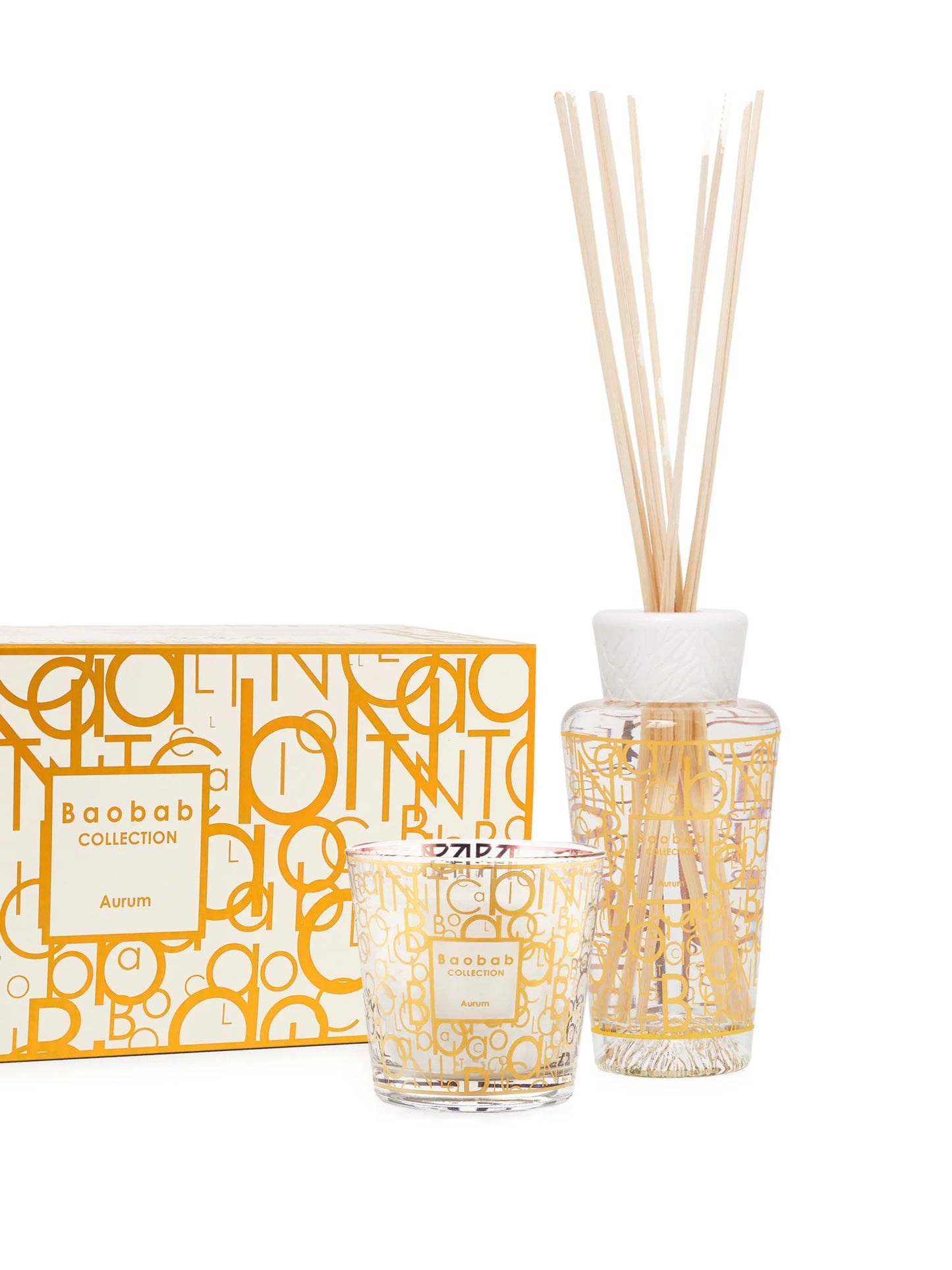 Aurum scented candle and diffuser gift set