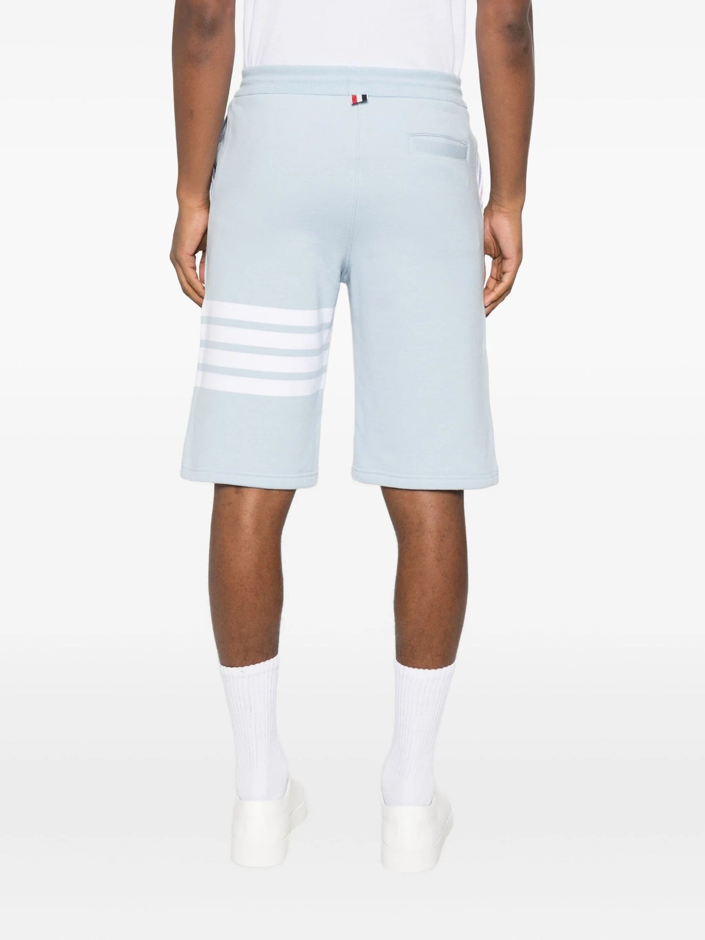 stripe-detail cotton track shorts