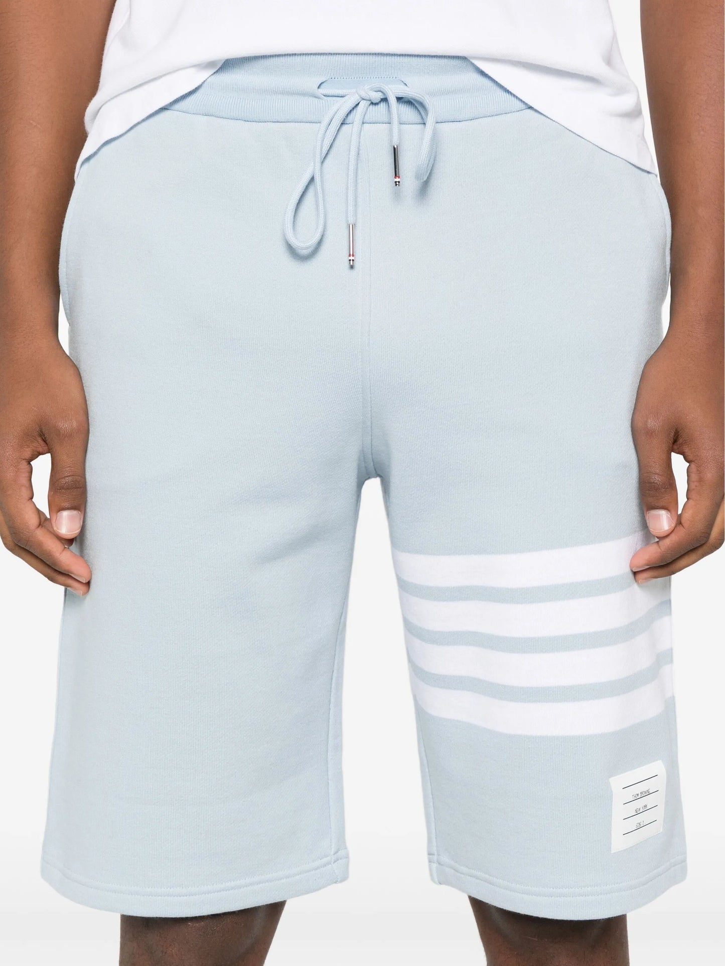 stripe-detail cotton track shorts