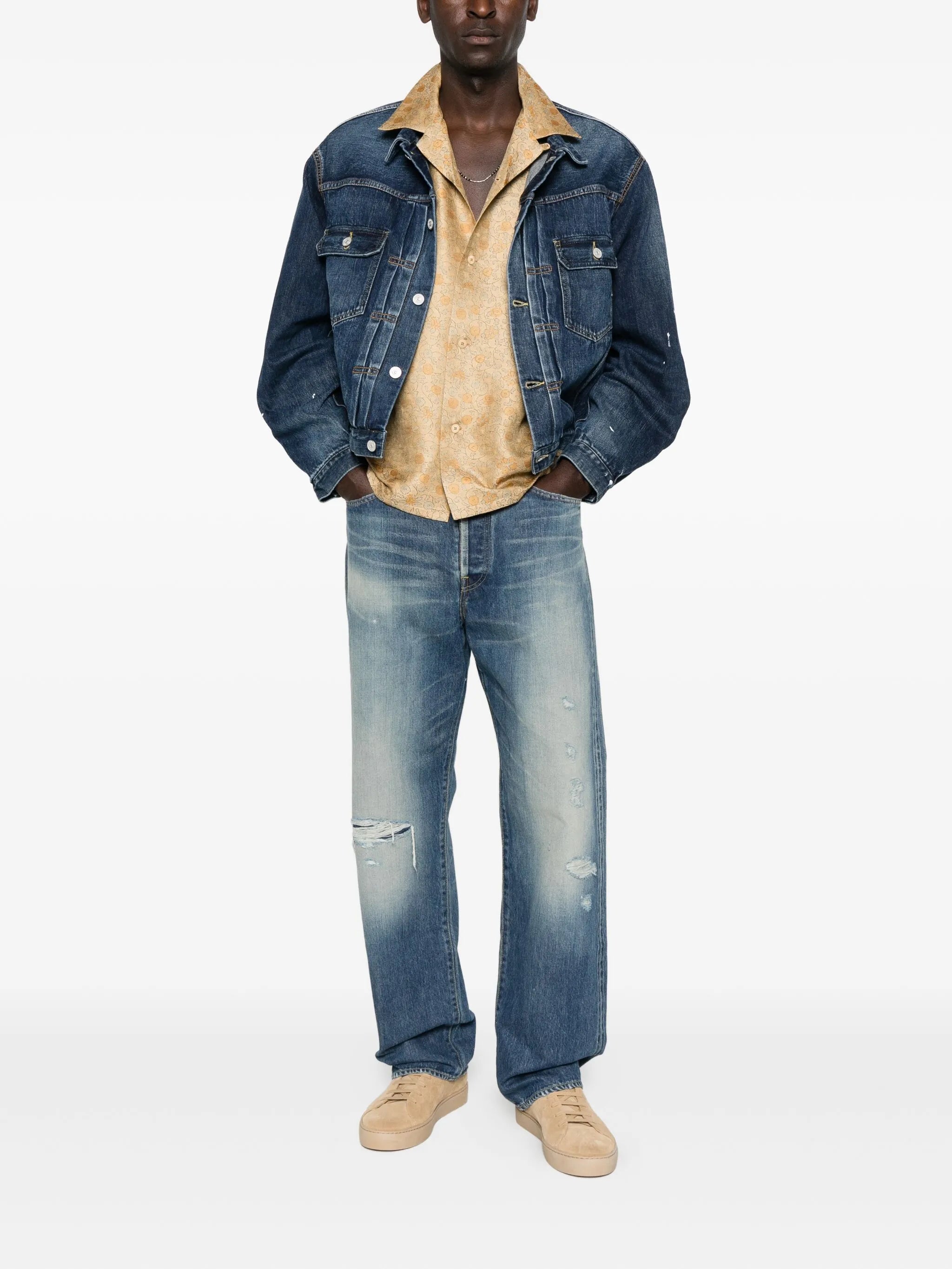 101X paint-splatter denim jacket