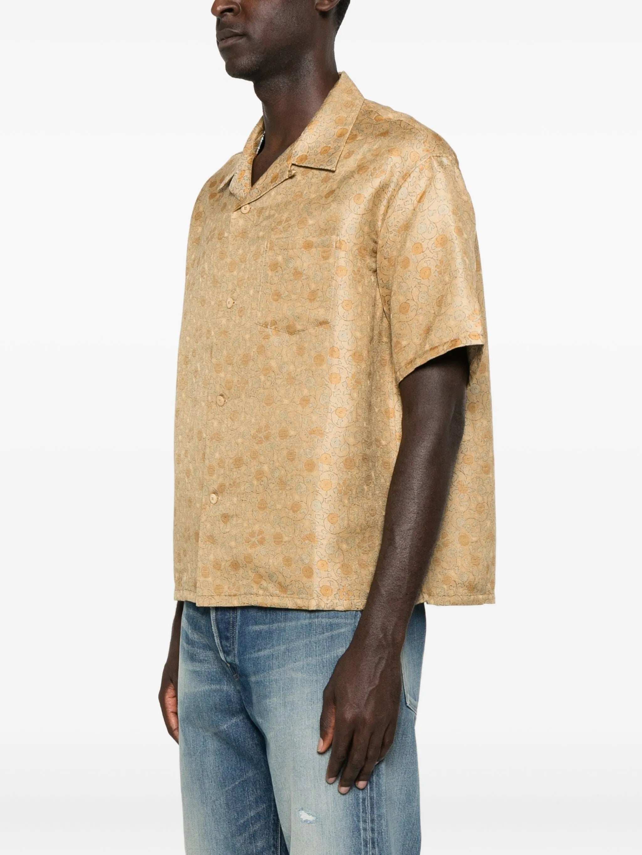 Crosby floral-jacquard shirt