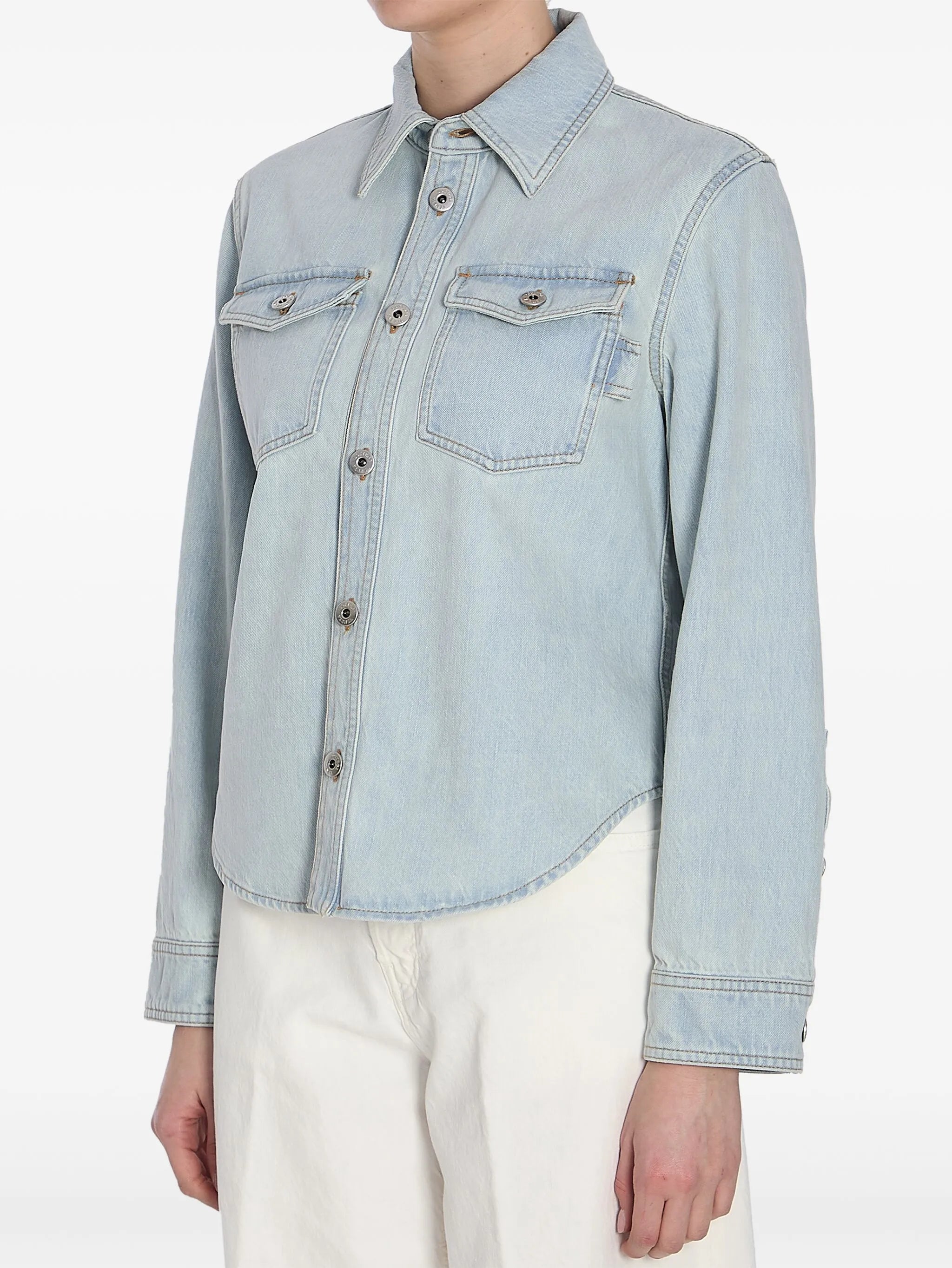 bleached denim shirt