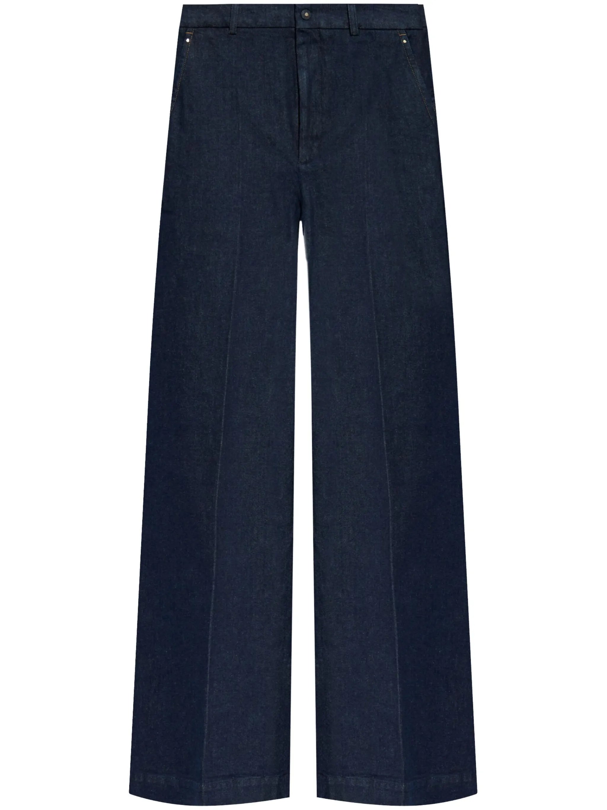 high-waisted jeans