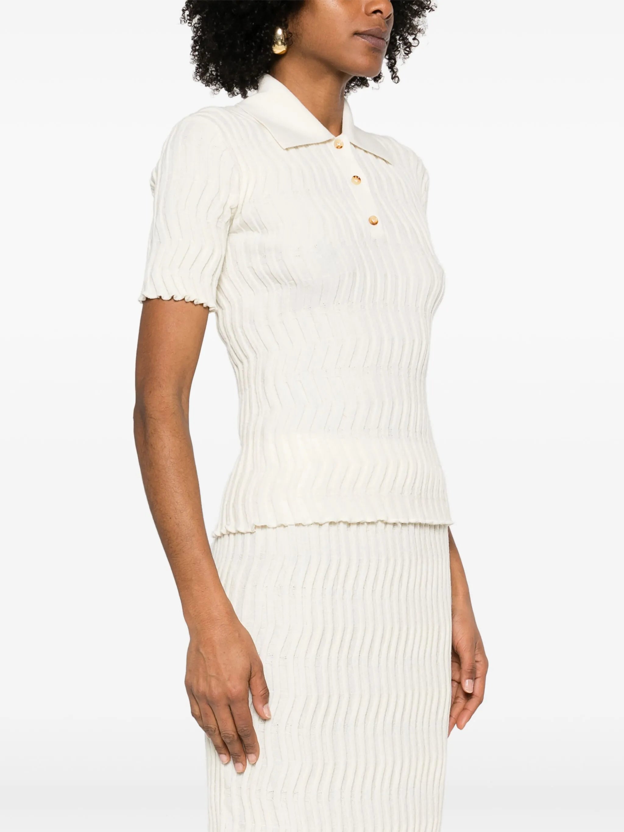 knitted polo top