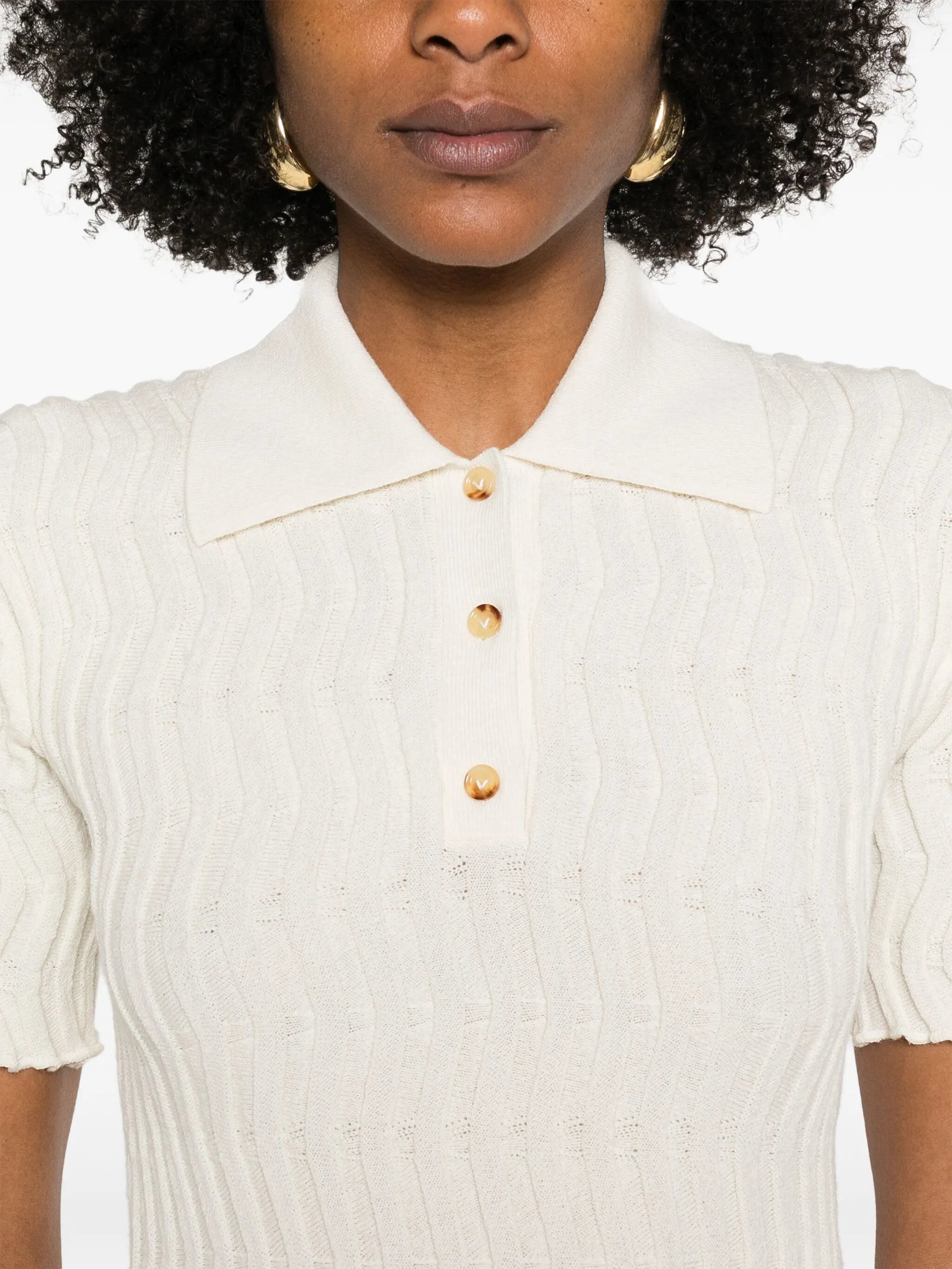 knitted polo top