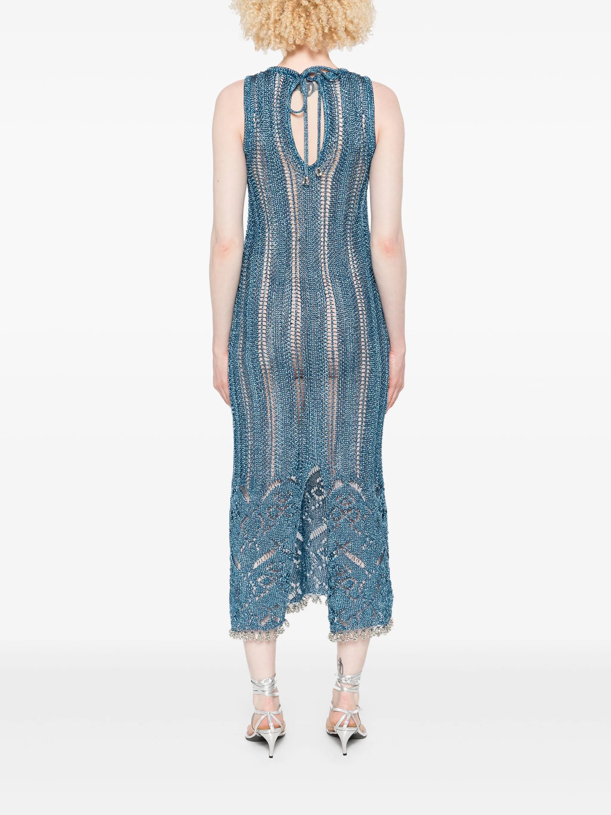 lurex-knit midi dress