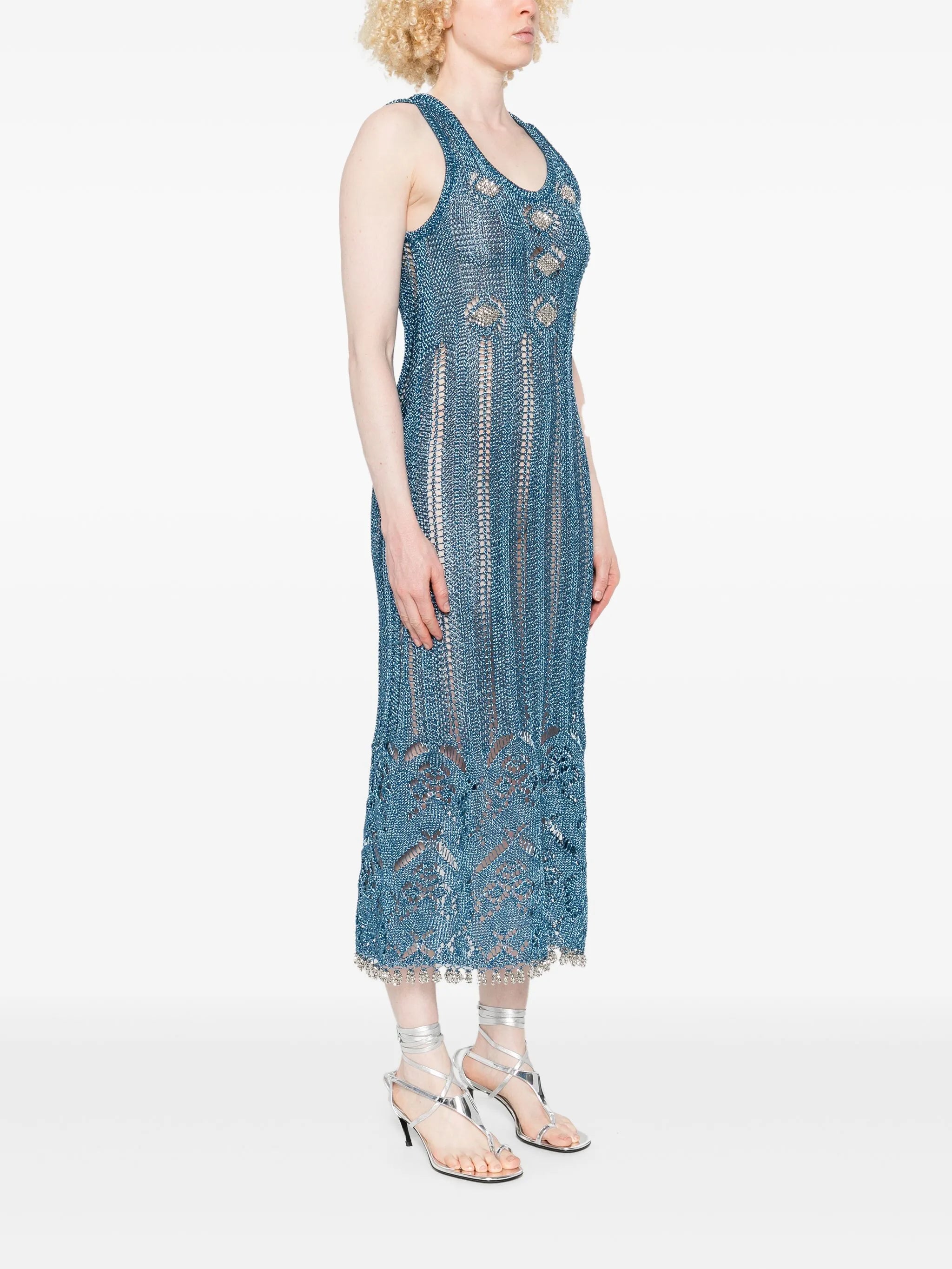 lurex-knit midi dress