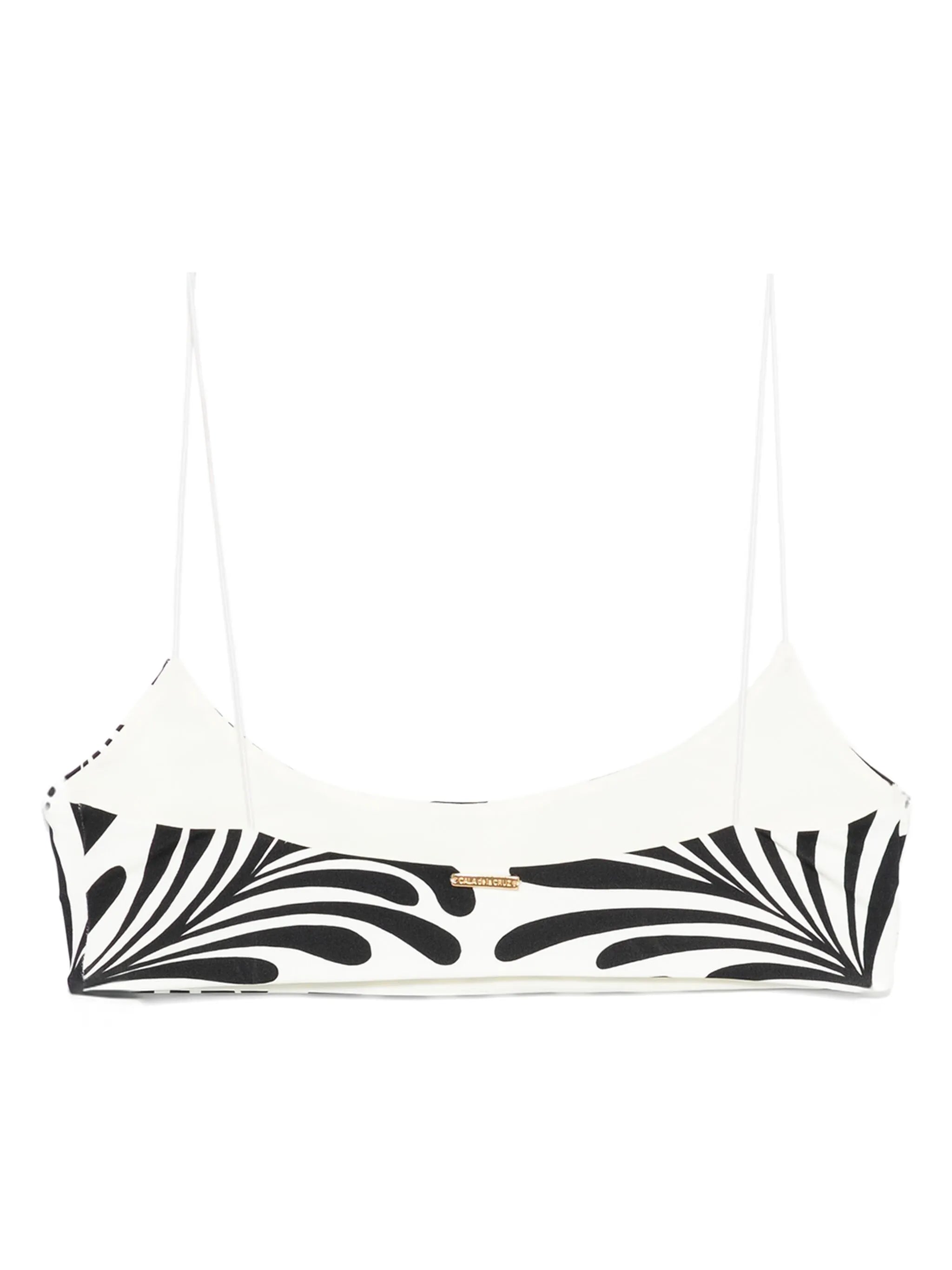 leaf-print bikini top