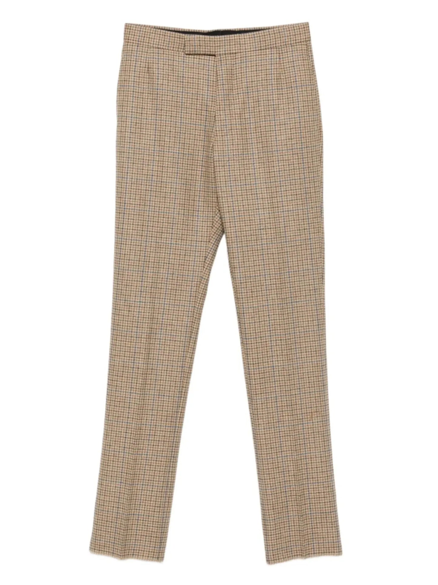 checked straight-leg trousers