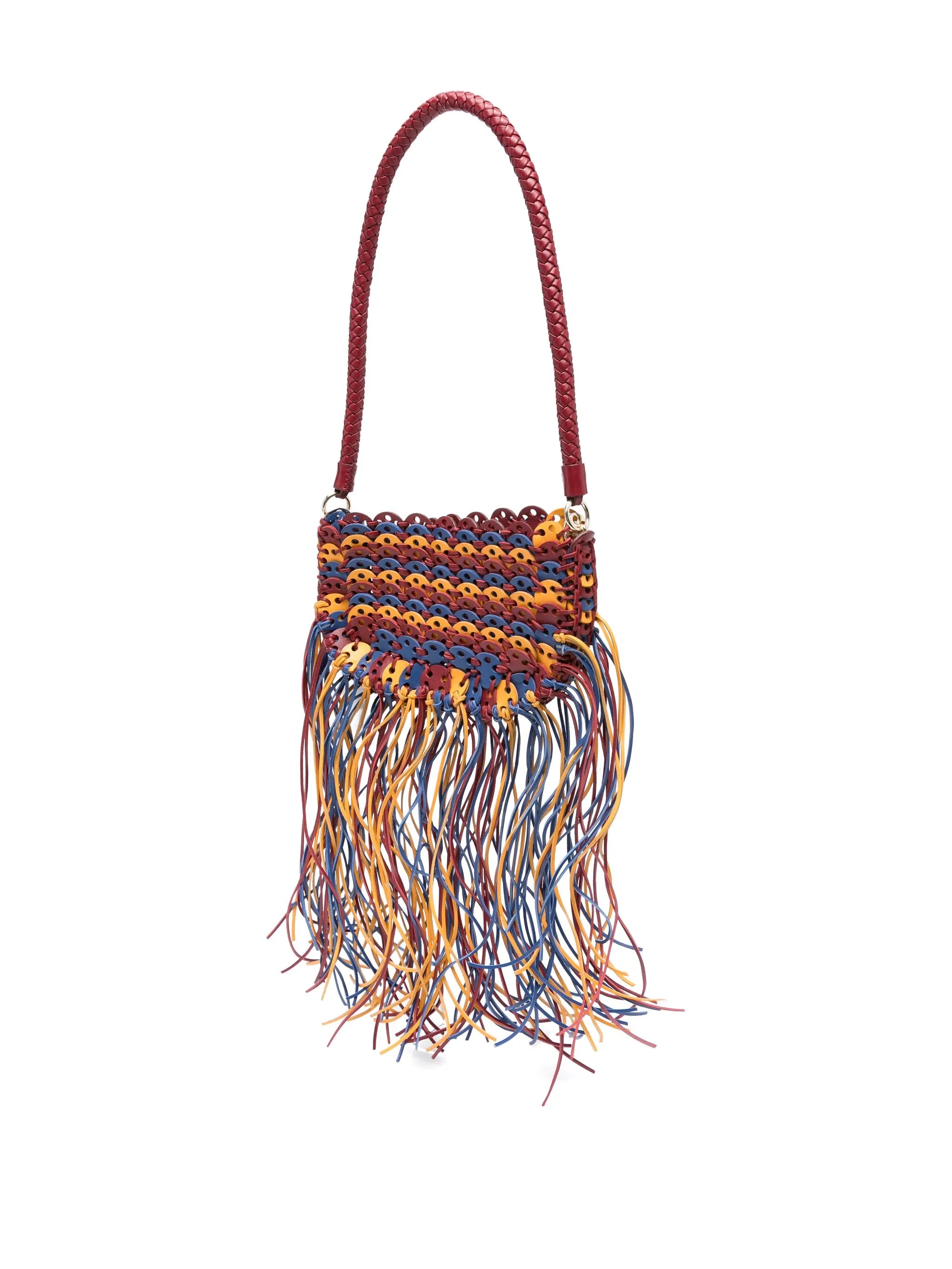 fringed leather shoulder bag