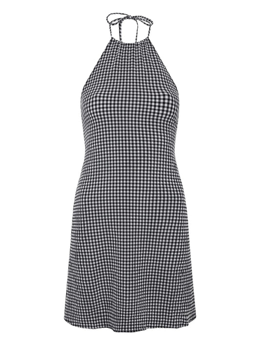 halterneck mini dress