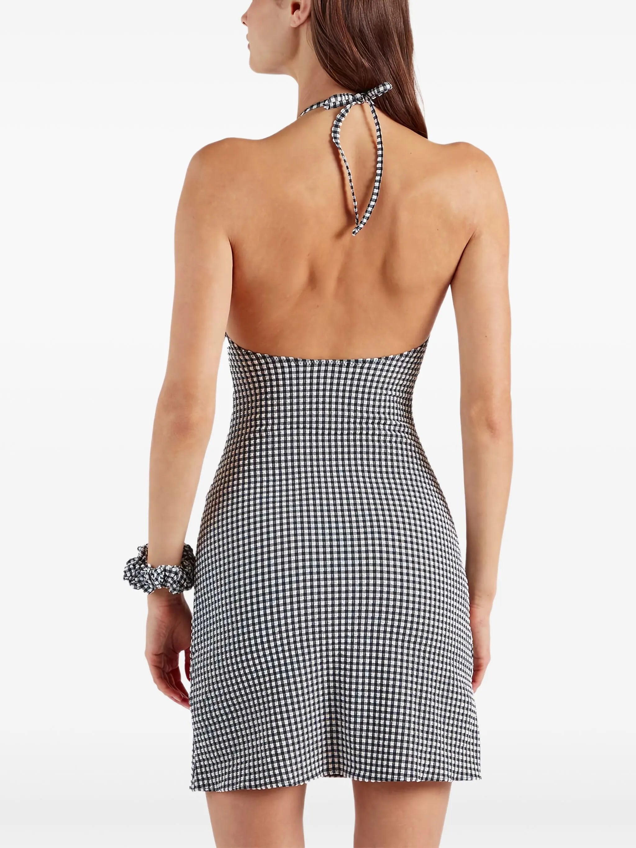 halterneck mini dress
