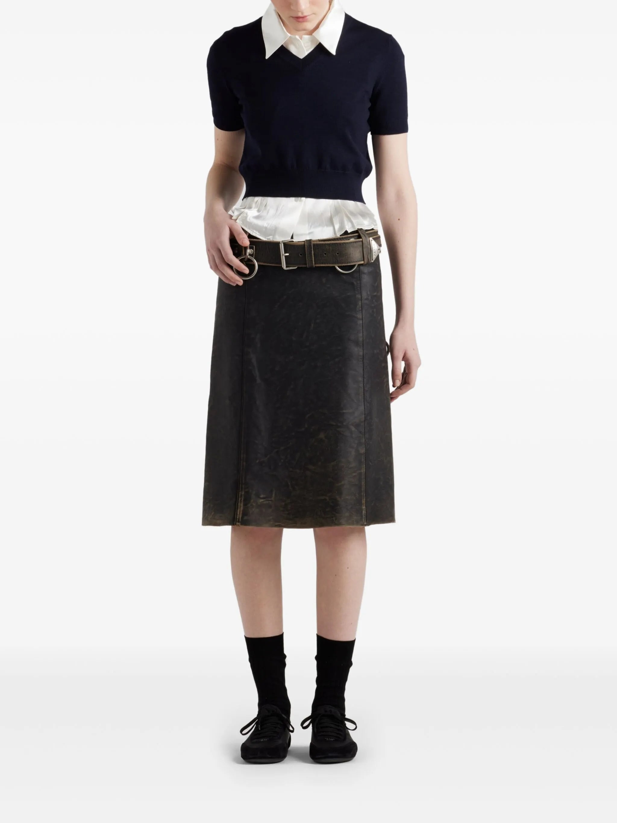 leather mini skirt