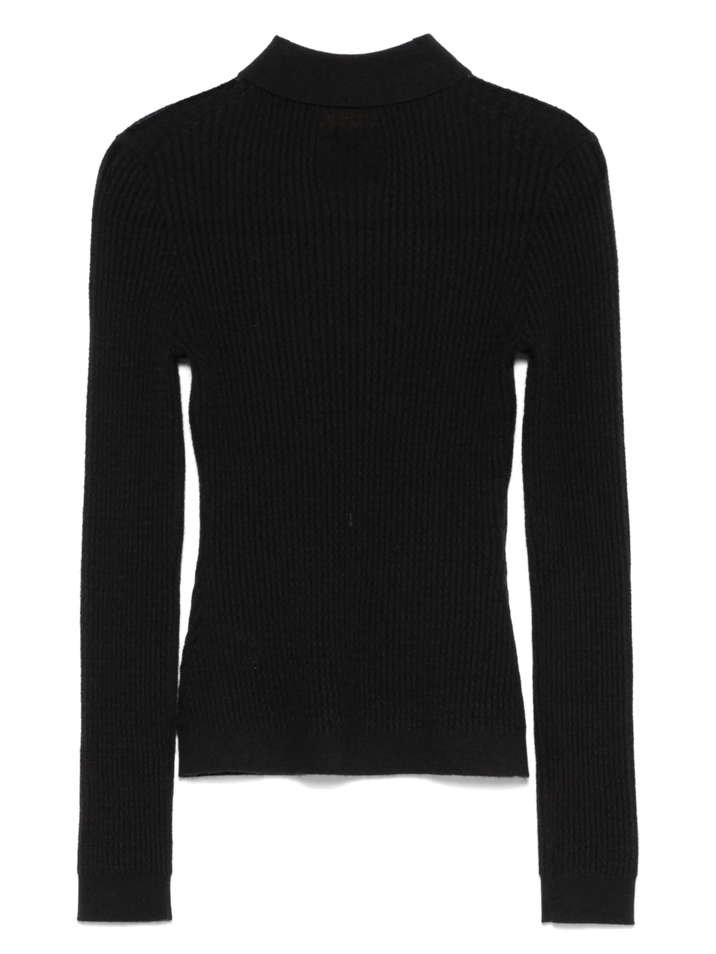Shrunken cashmere polo top