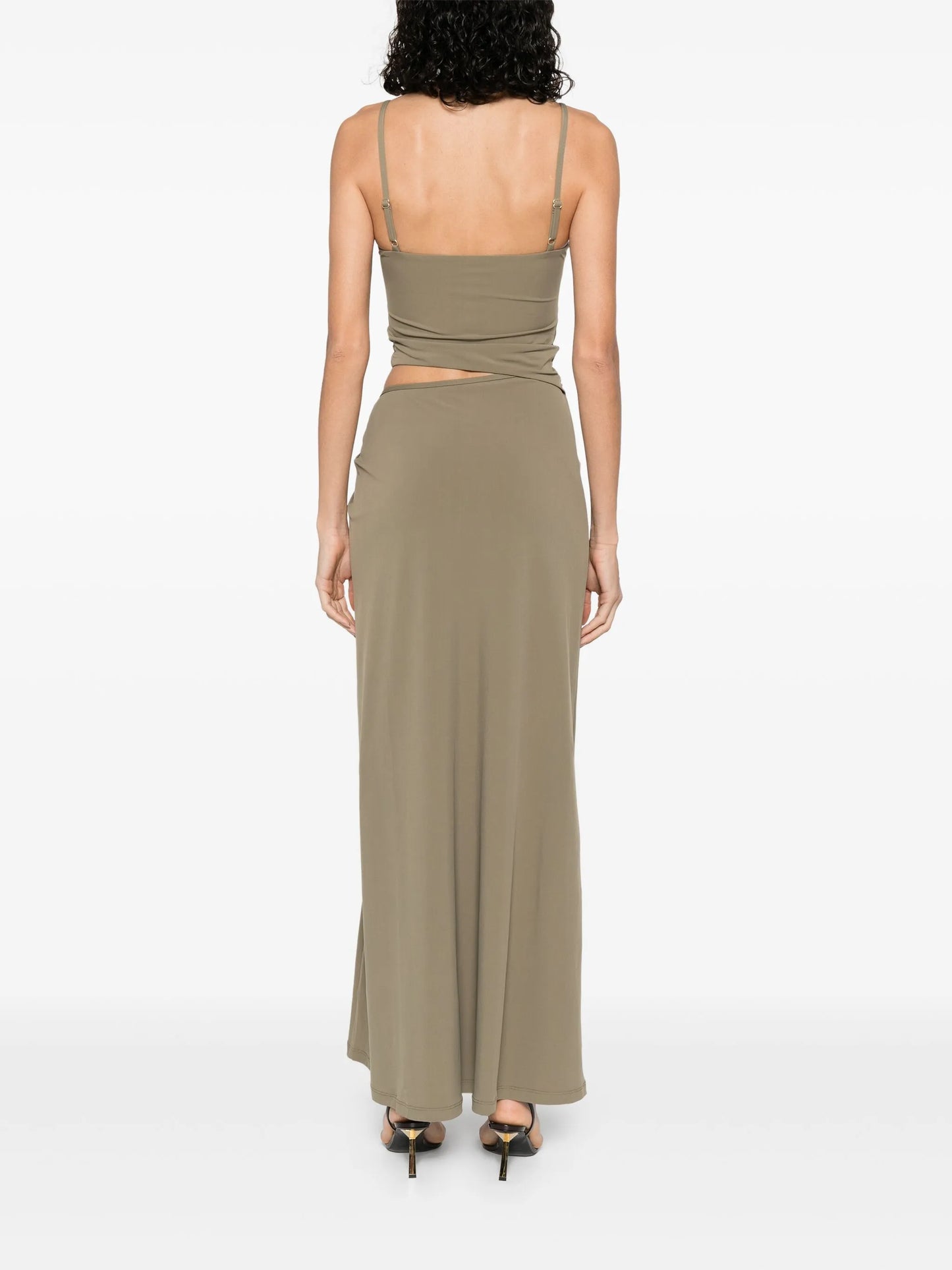 ruched orbit midi dress