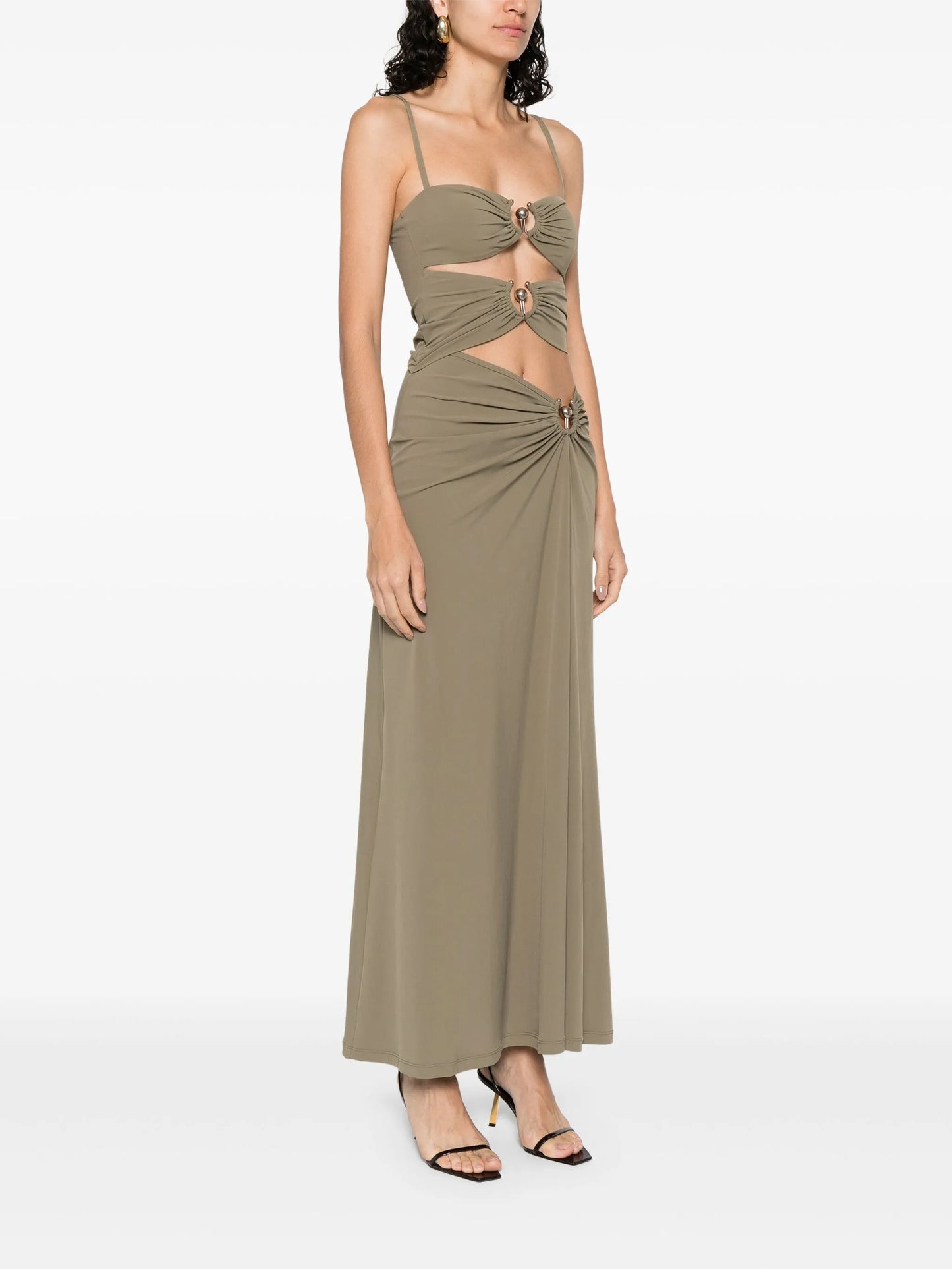 ruched orbit midi dress