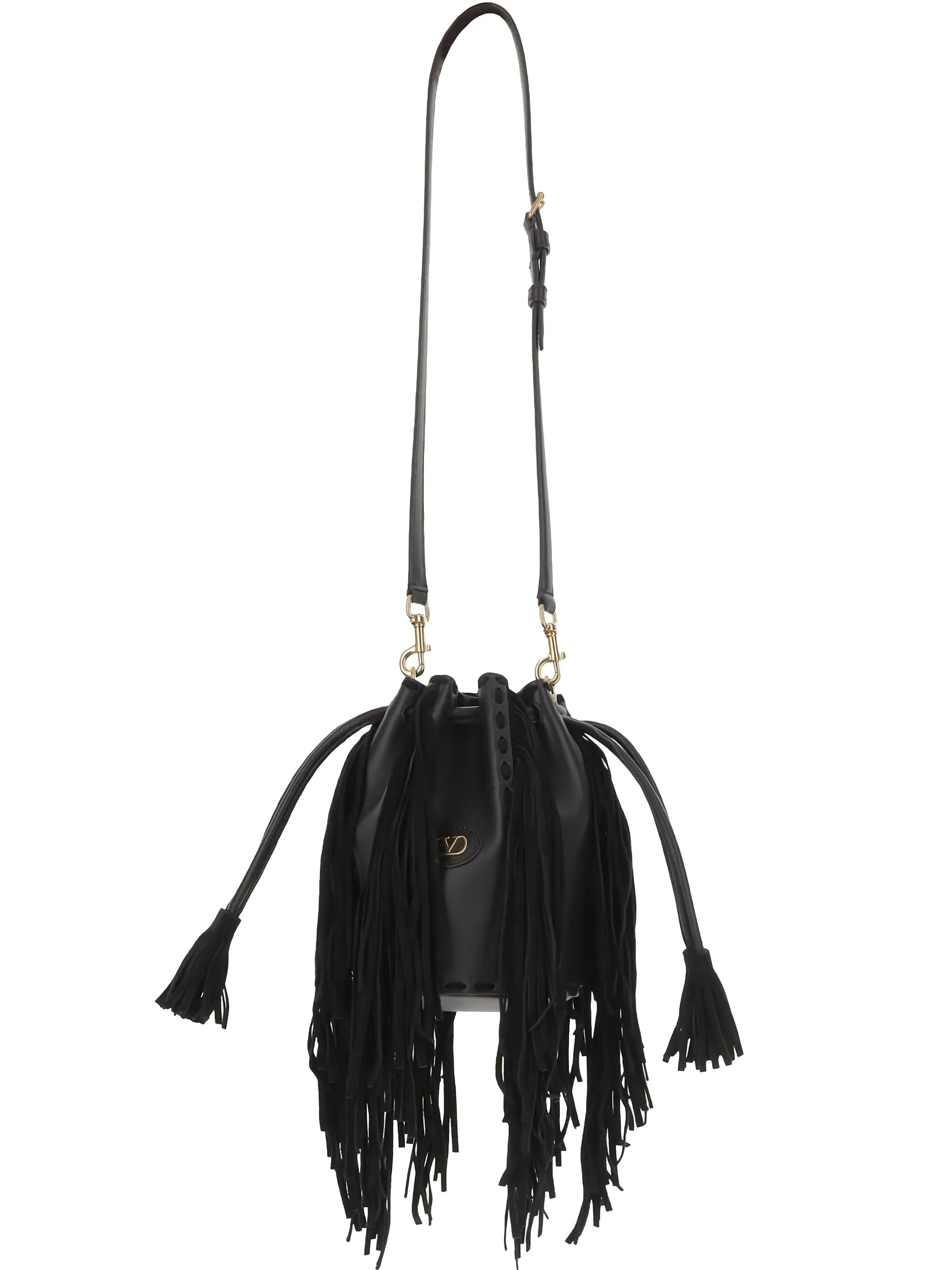 fringed leather shoulder bag
