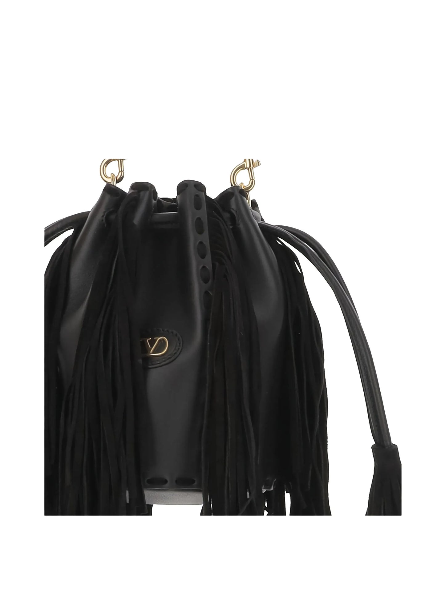 small Nellcôte fringed leather bucket bag
