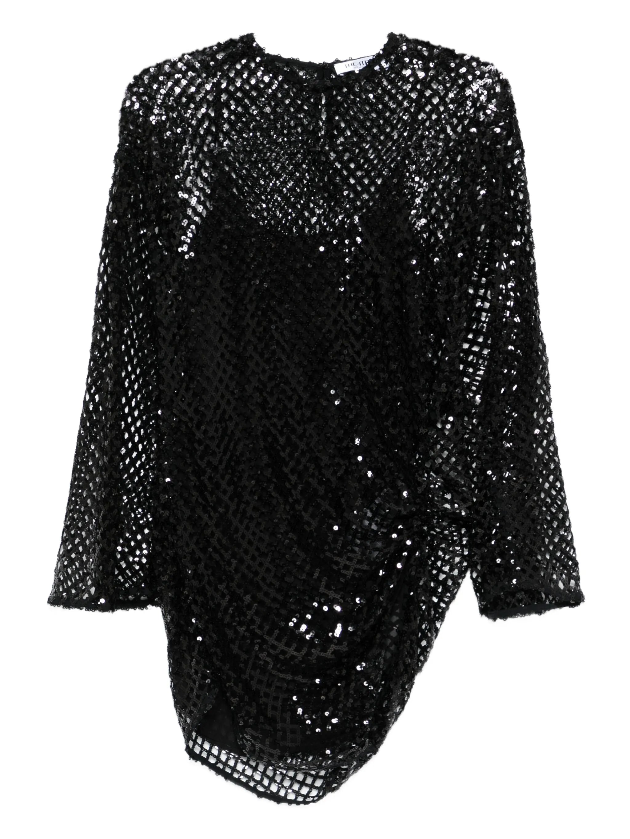 mesh rushed mini dress