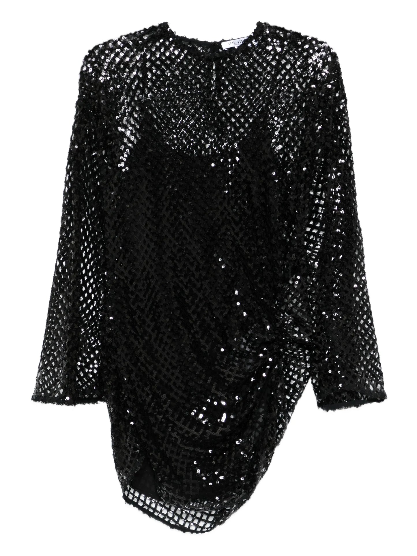 mesh rushed mini dress