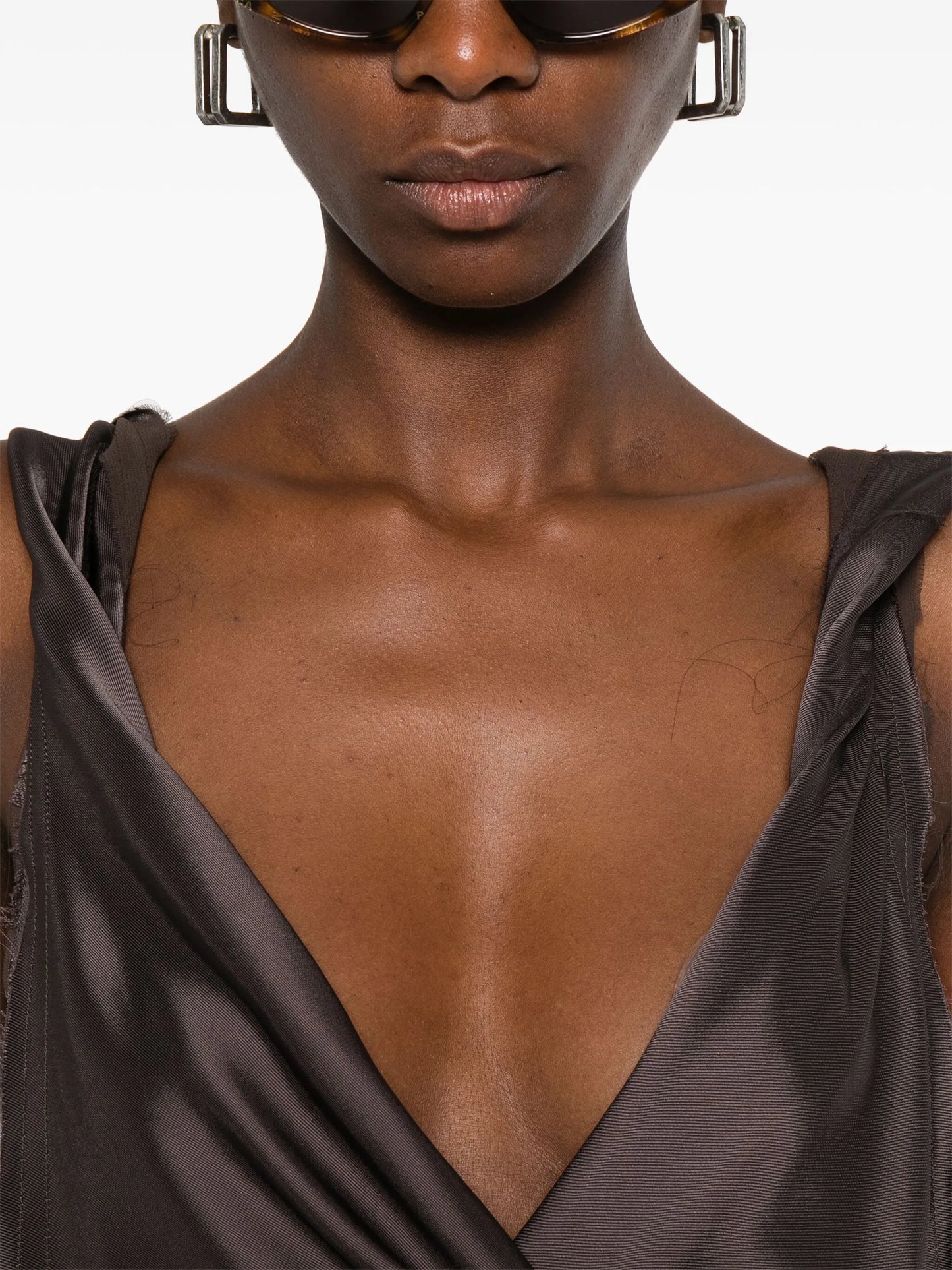 twist-detailing midi dress