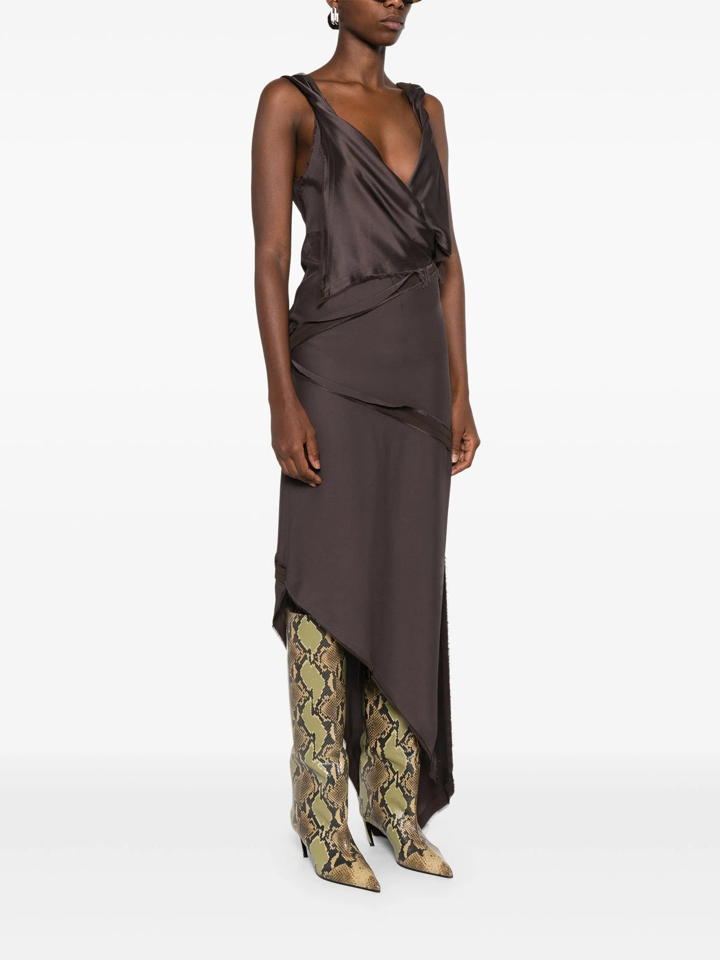 twist-detailing midi dress