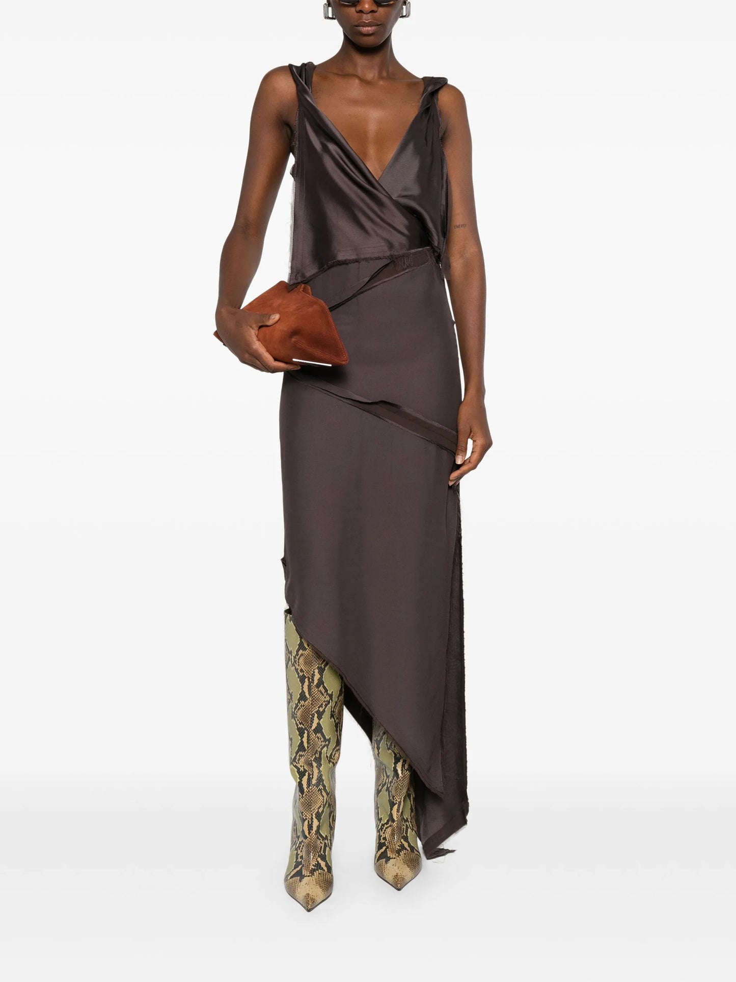 twist-detailing midi dress