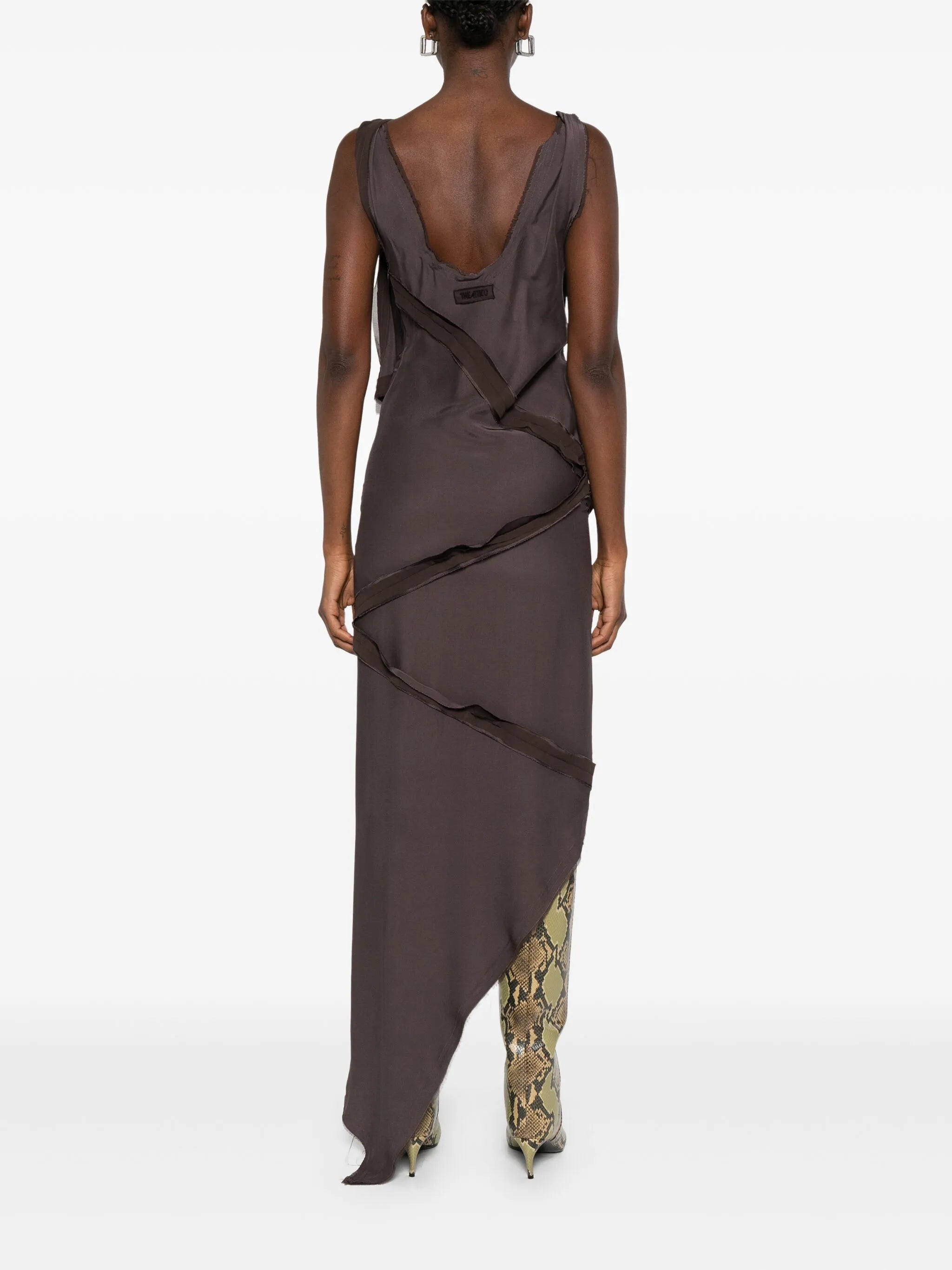 twist-detailing midi dress