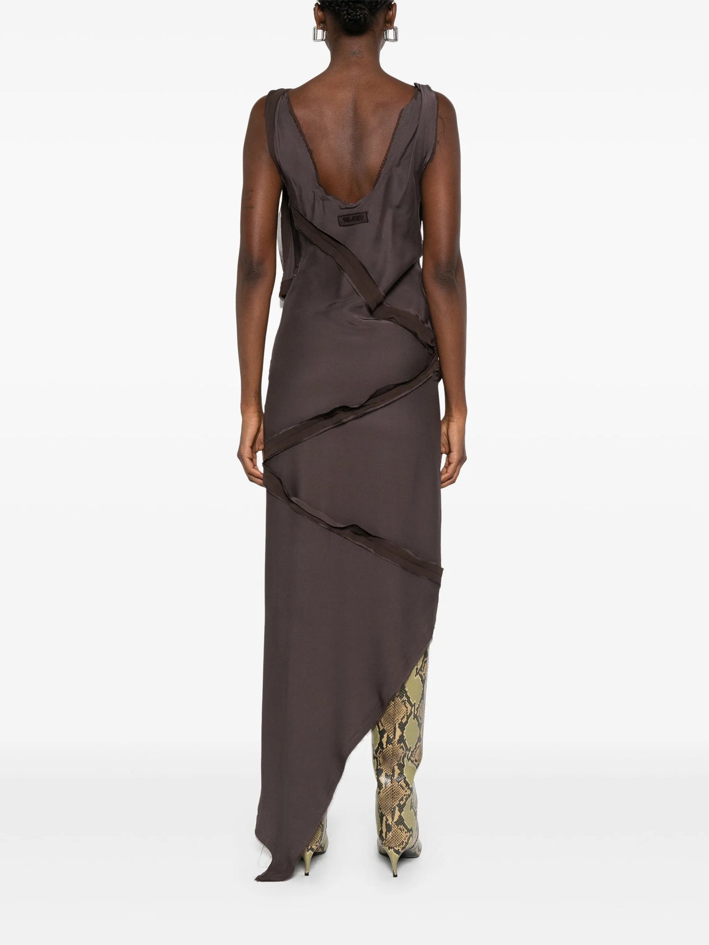 twist-detailing midi dress