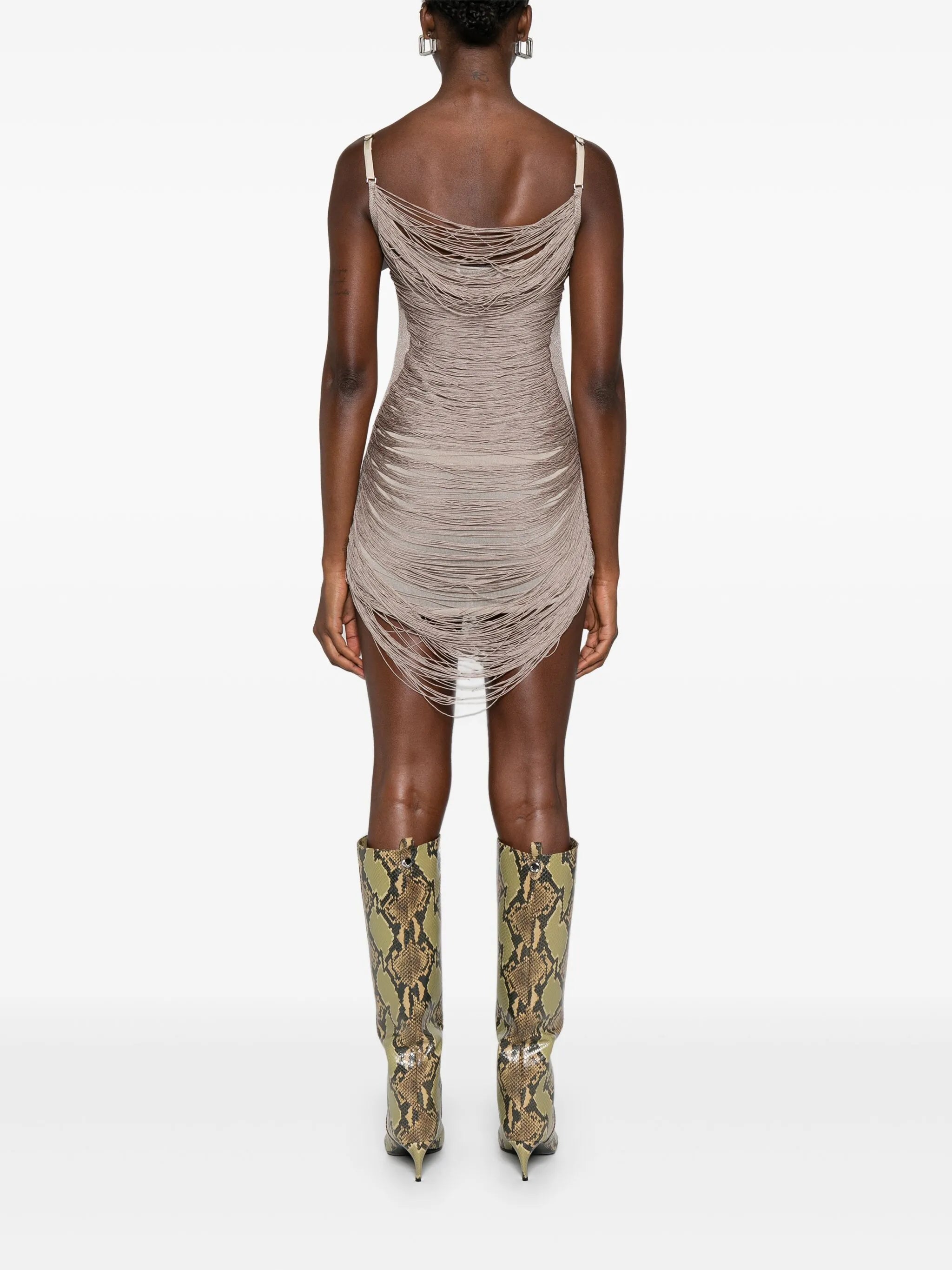 draped mini dress