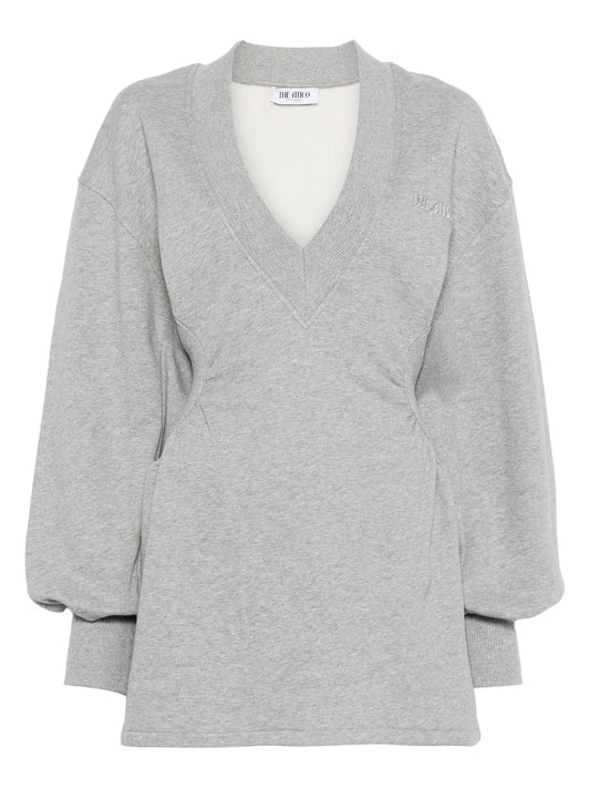 V-neck long-sleeves mini dress