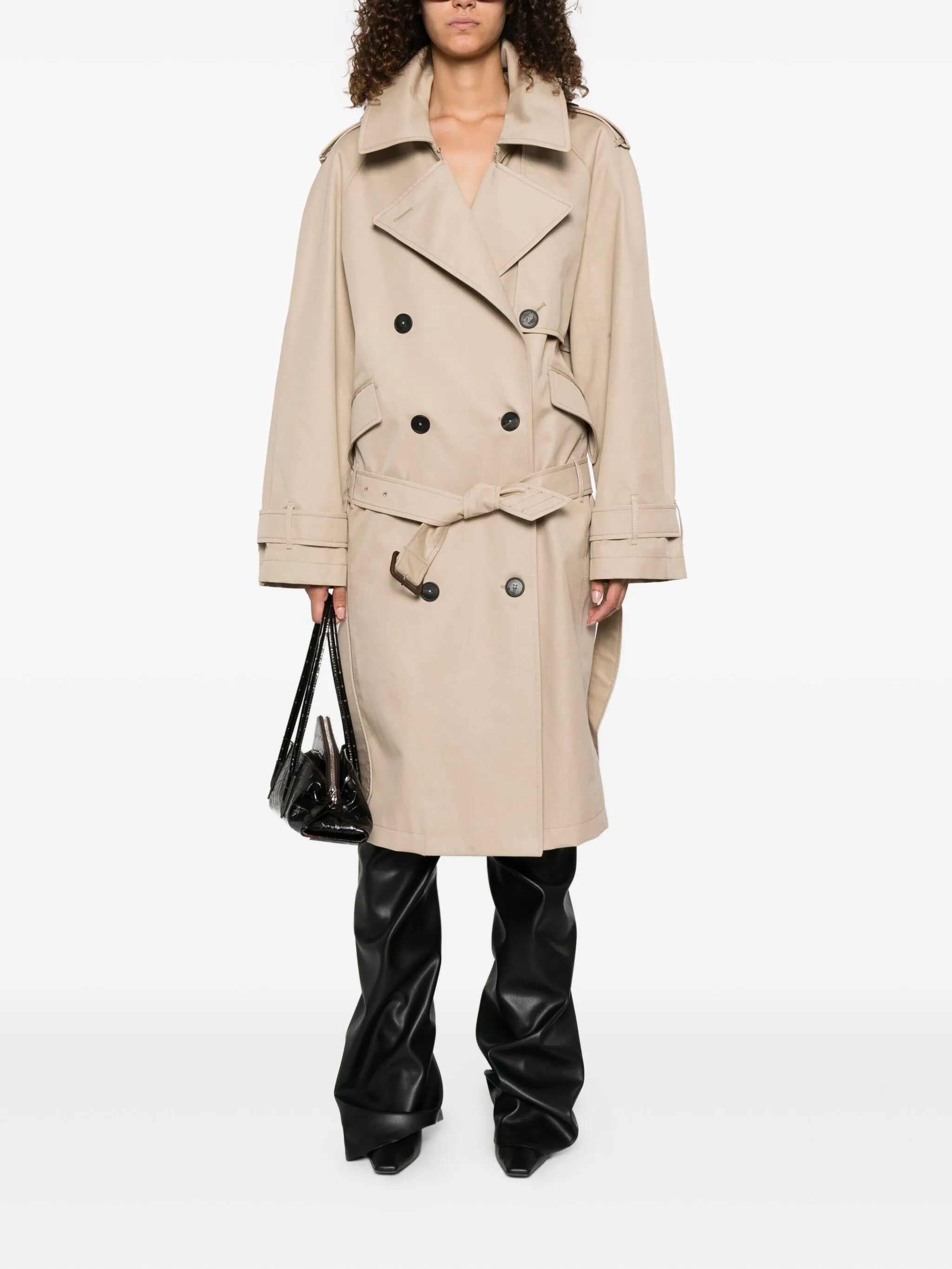 double-breasted trench coat