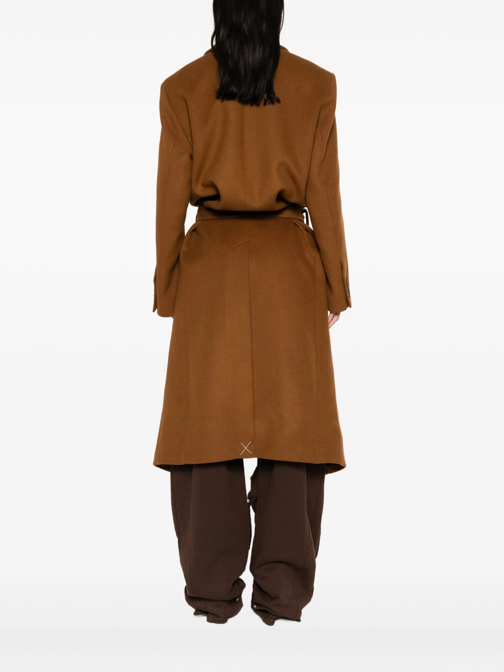 single-breasted belted coat