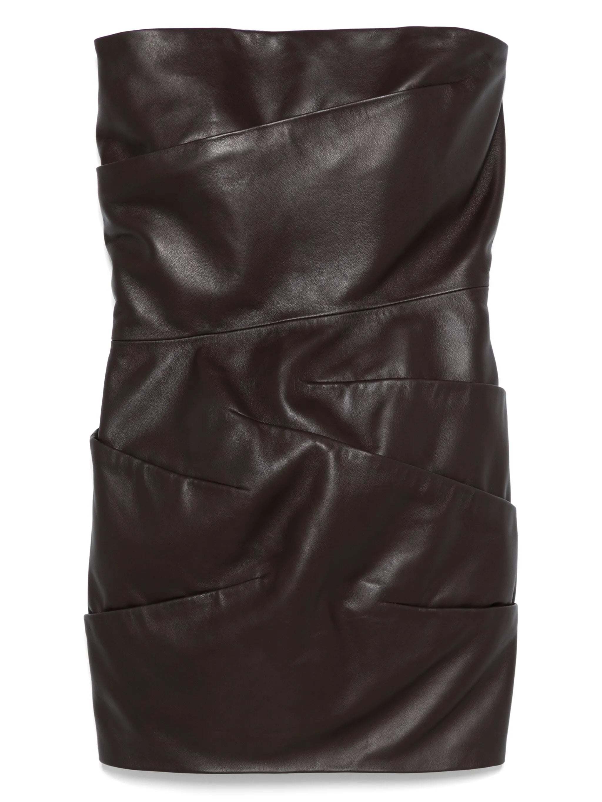 strapless draped mini dress