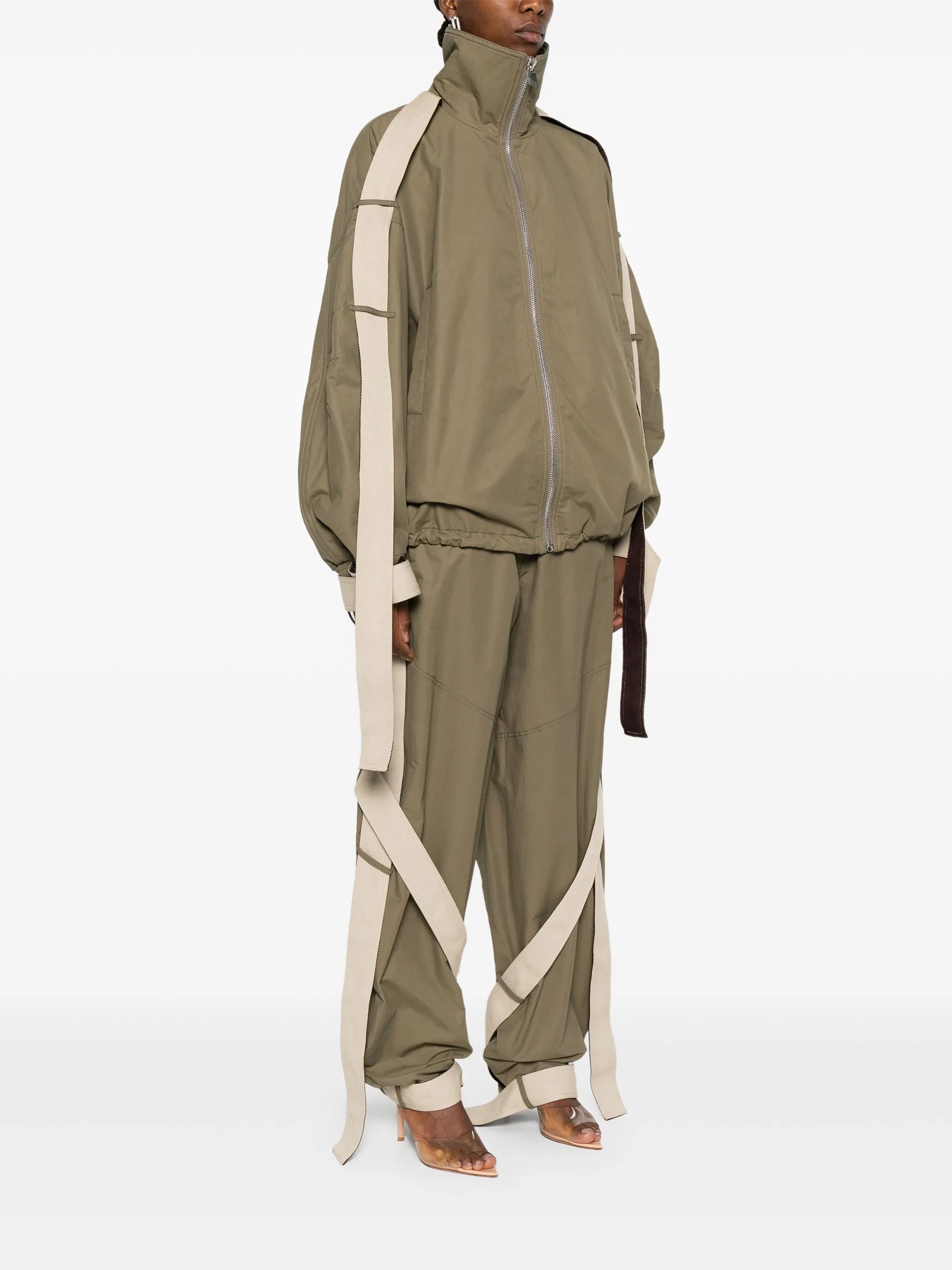 string-detail bomber jacket