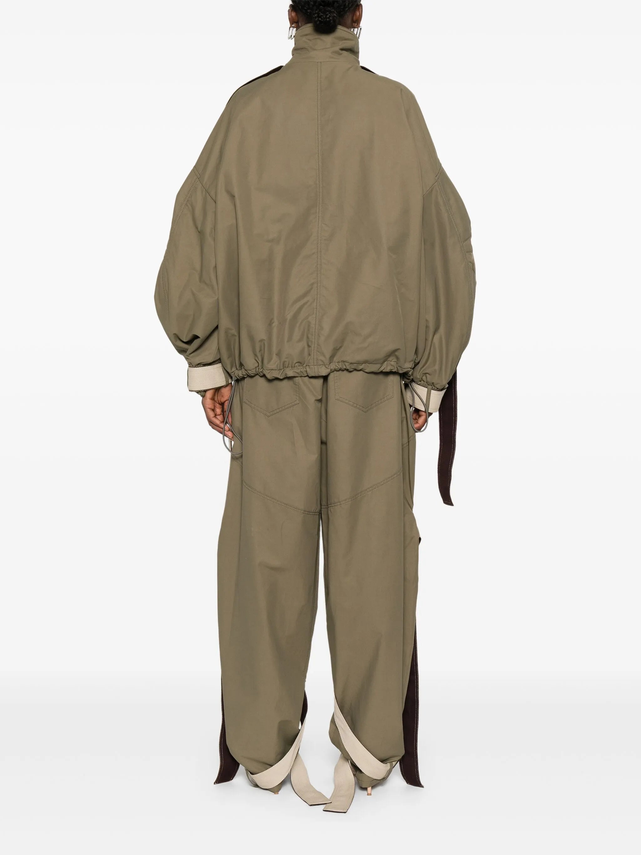 string-detail bomber jacket