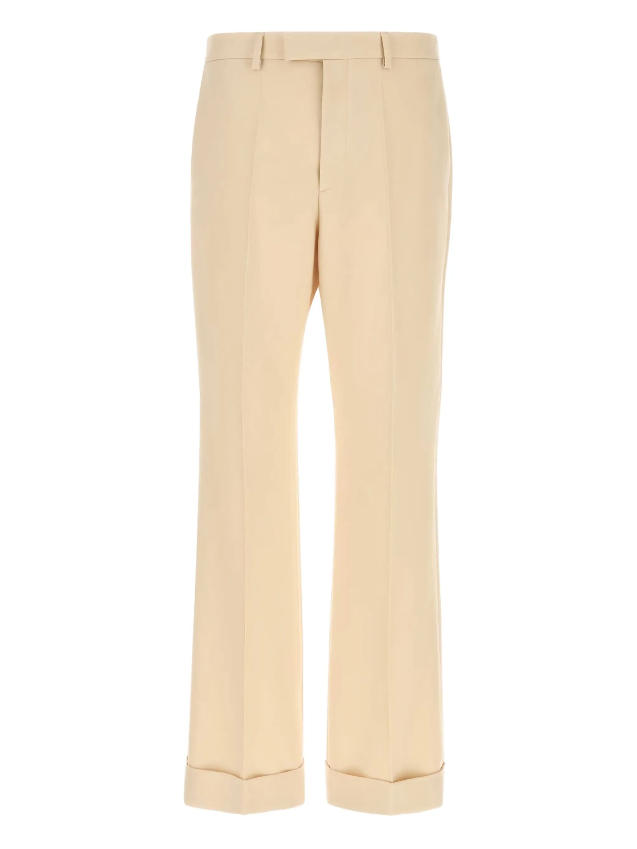 turn-up wool trousers