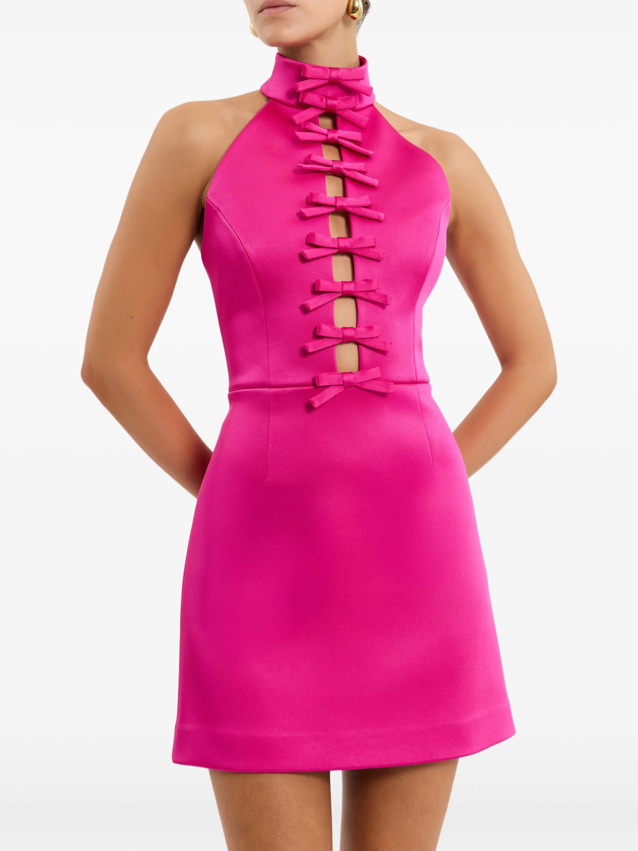 halterneck mini dress