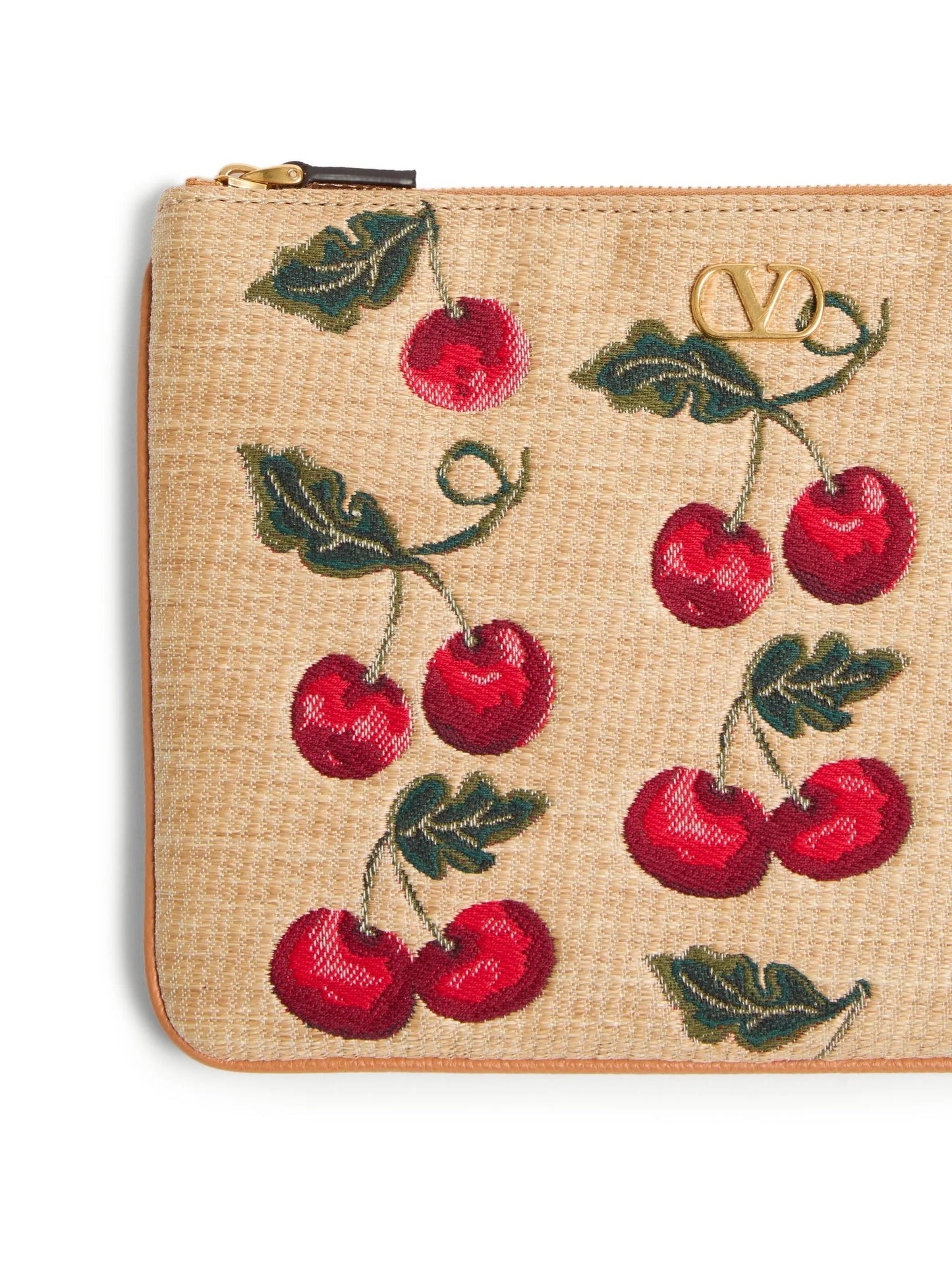 VLogo Signature Cherryfic-print clutch bag