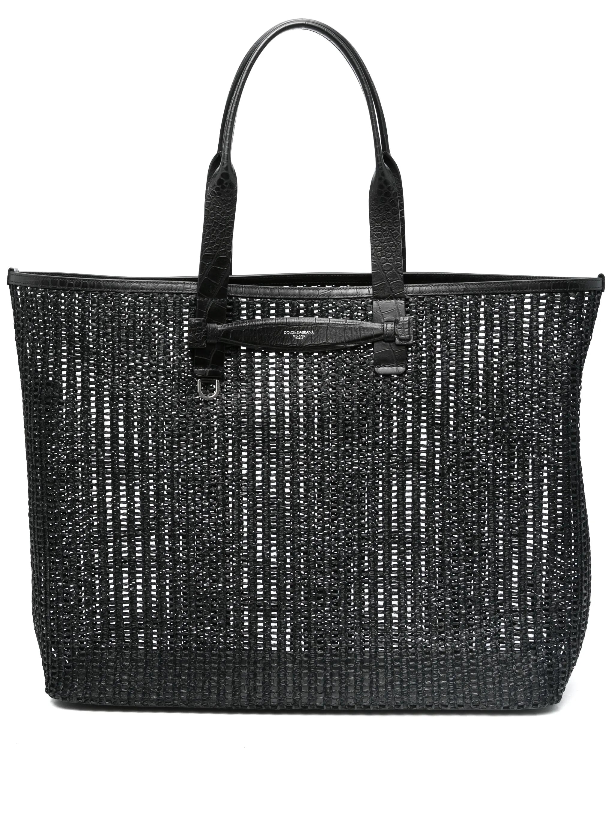 interwoven-design tote bag