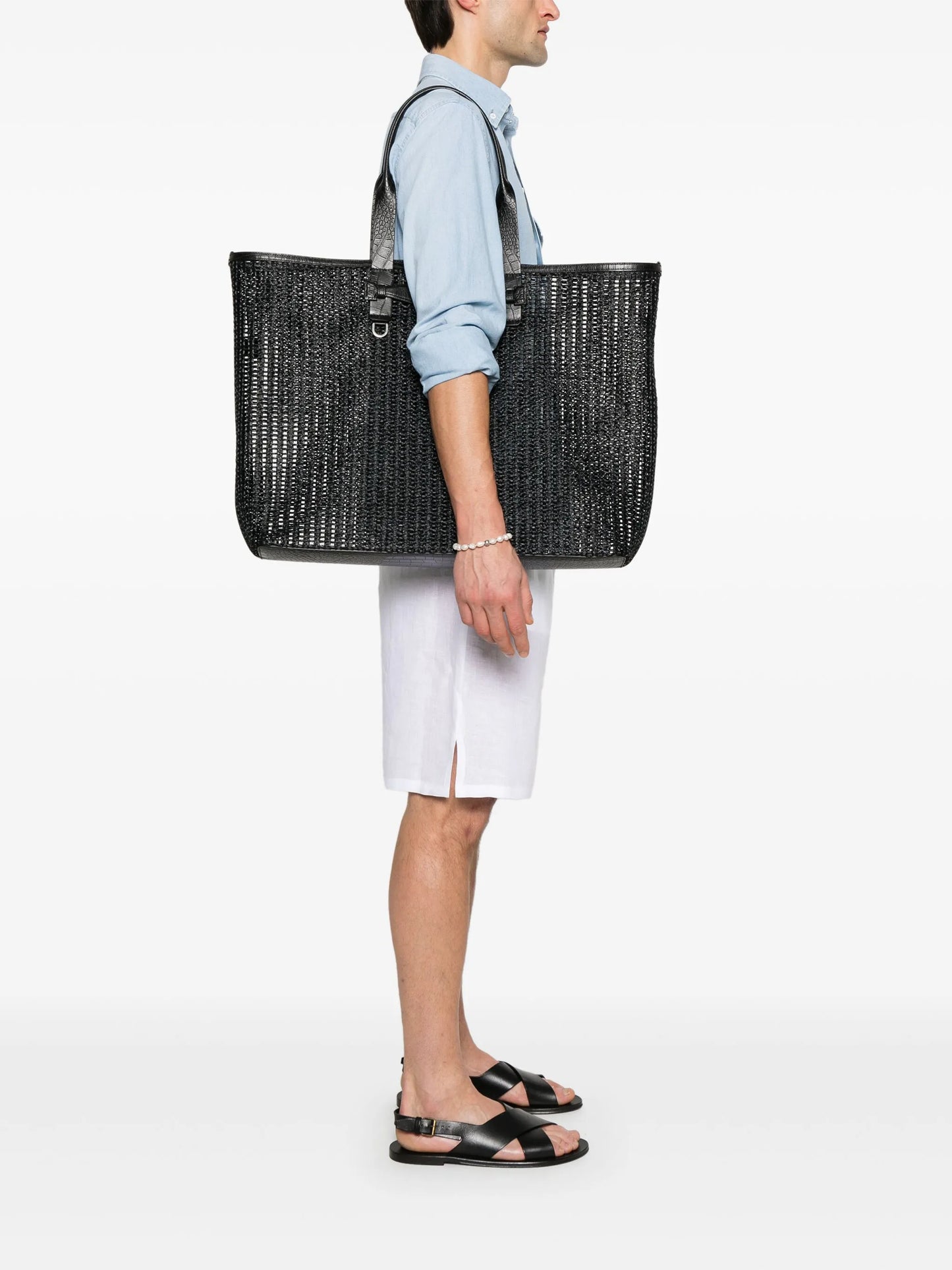 interwoven-design tote bag