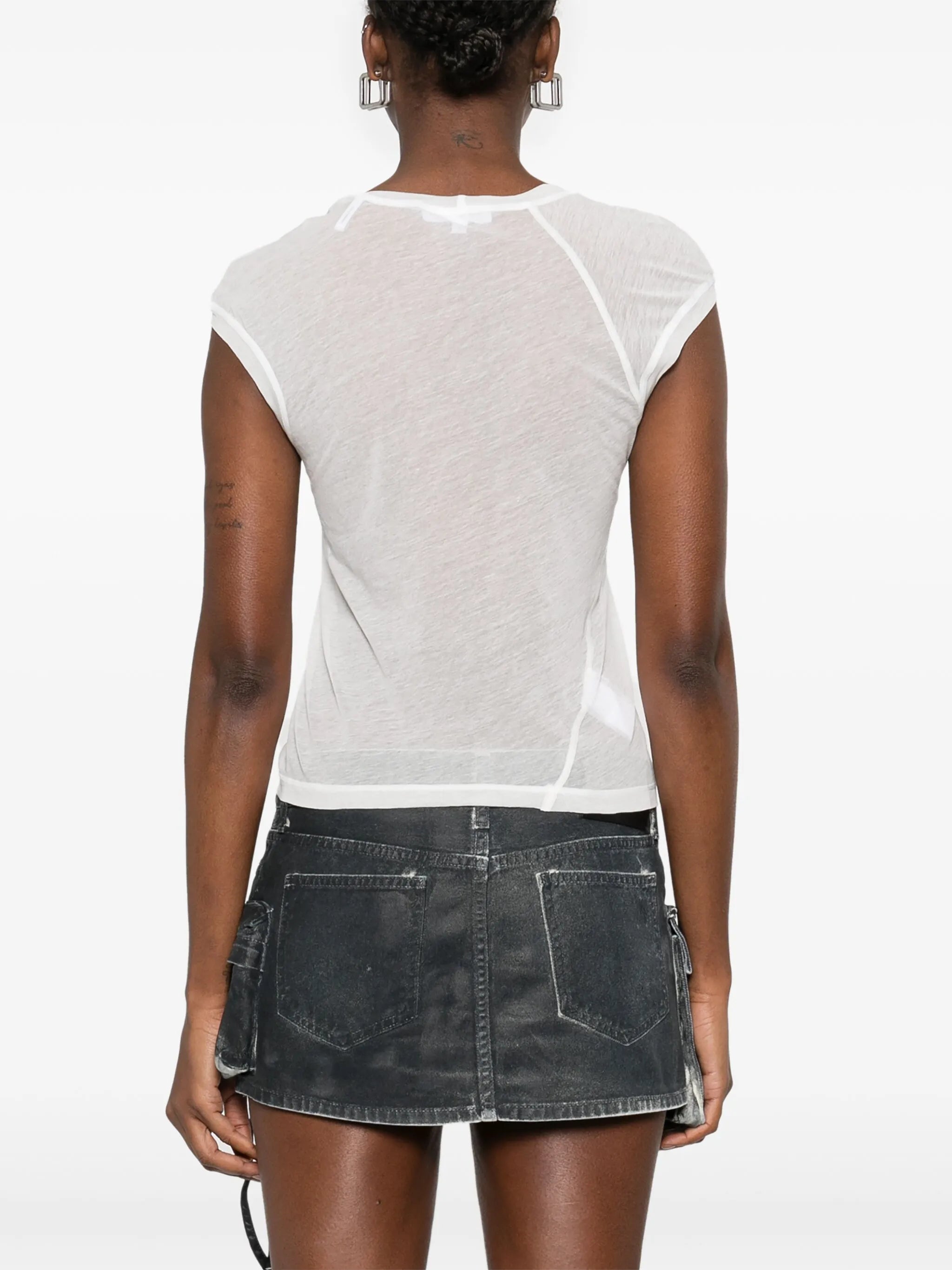 twisted sheer T-shirt