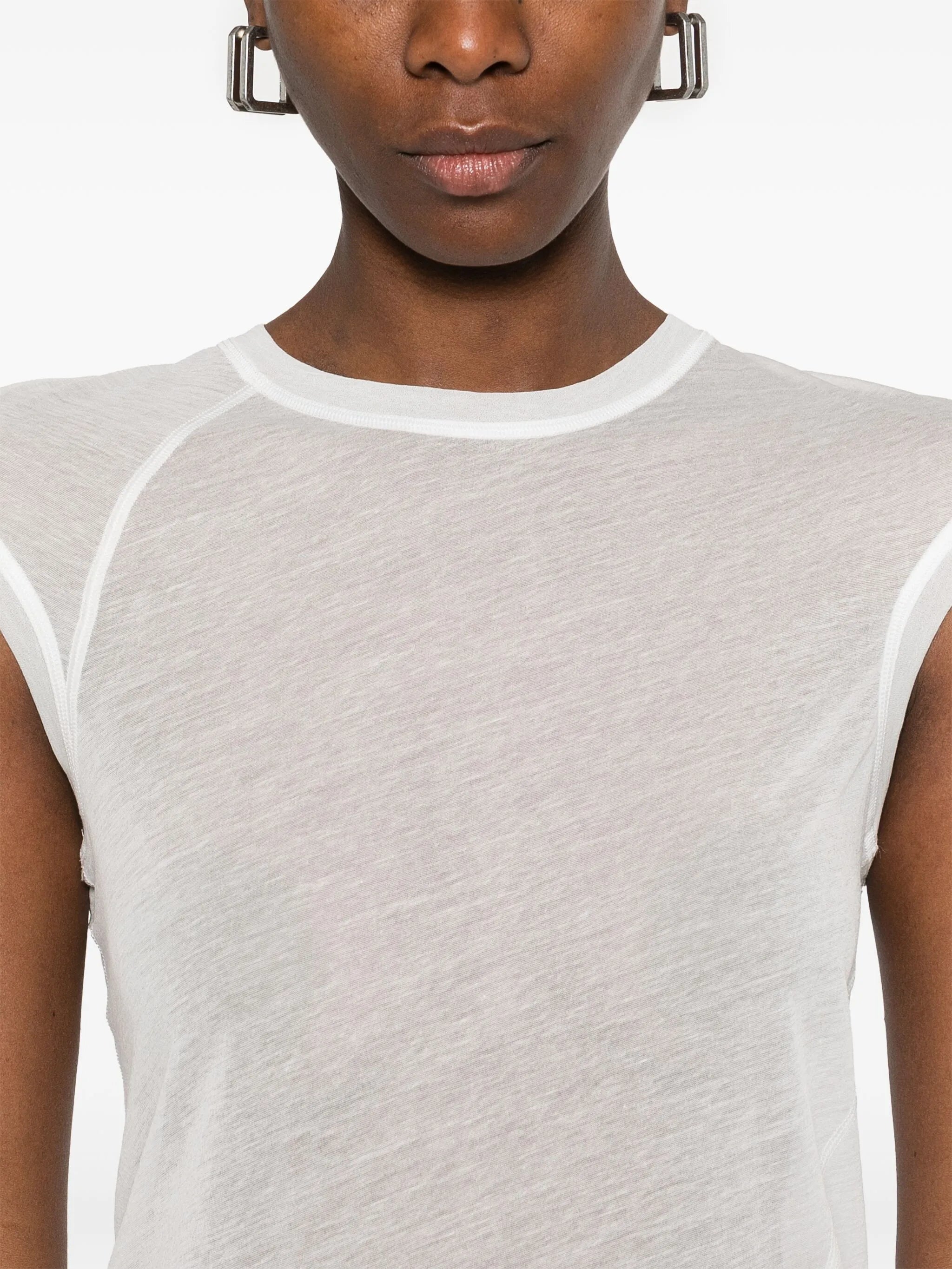 twisted sheer T-shirt